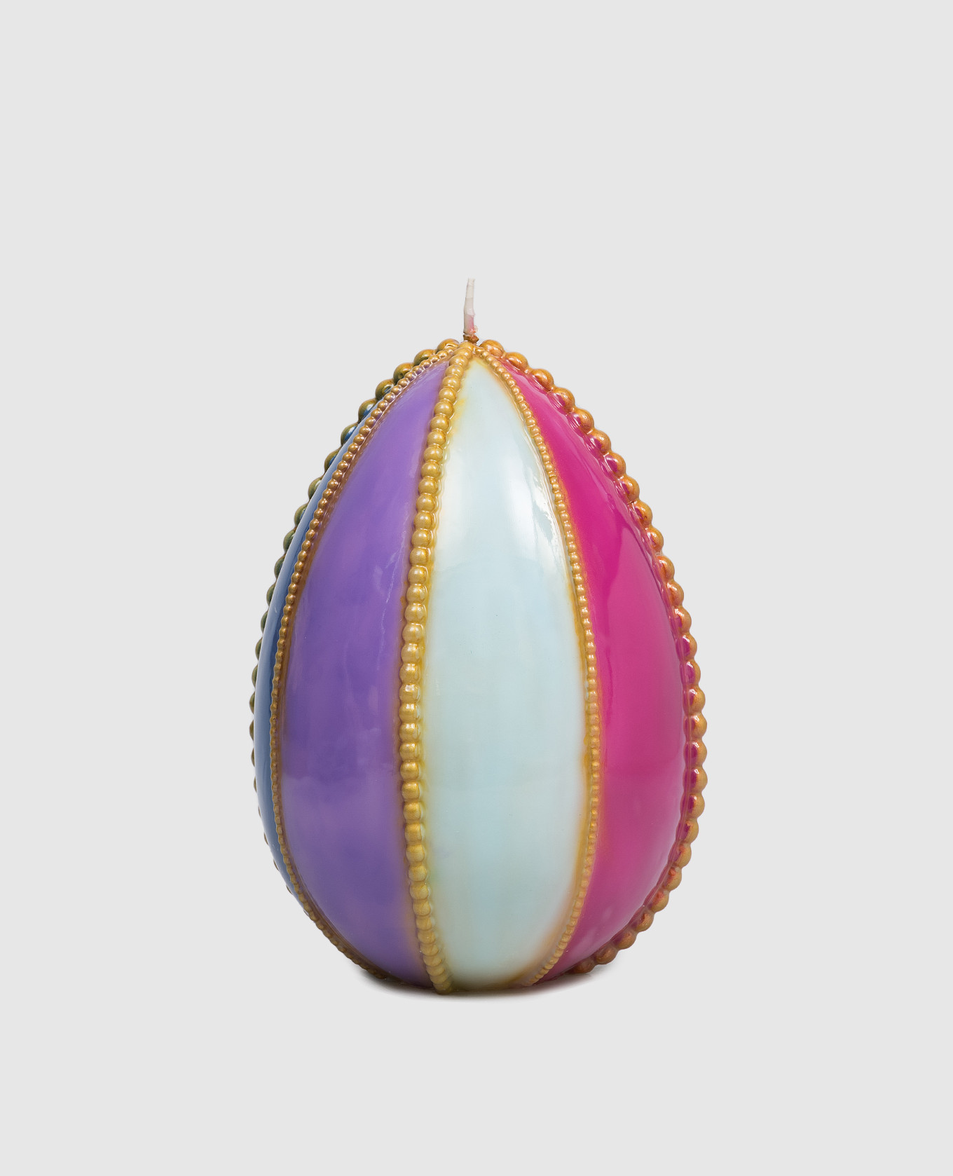 Egg-shaped candle with beads Cereria Introna, White
Egg-shaped candle with beads Cereria Introna, White