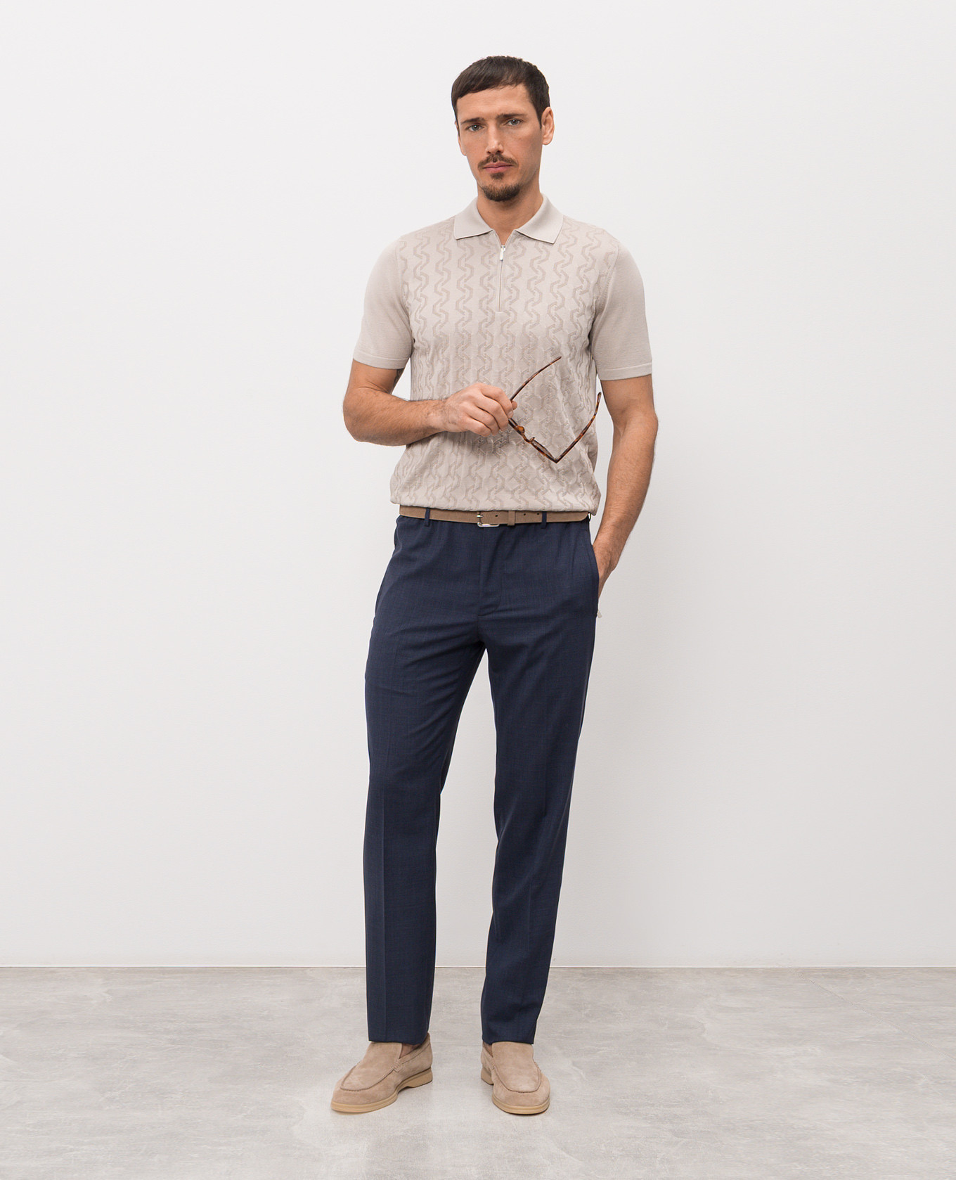 Gray patterned silk polo shirt Bertolo Cashmere, Grey
Gray patterned silk polo shirt Bertolo Cashmere, Grey
