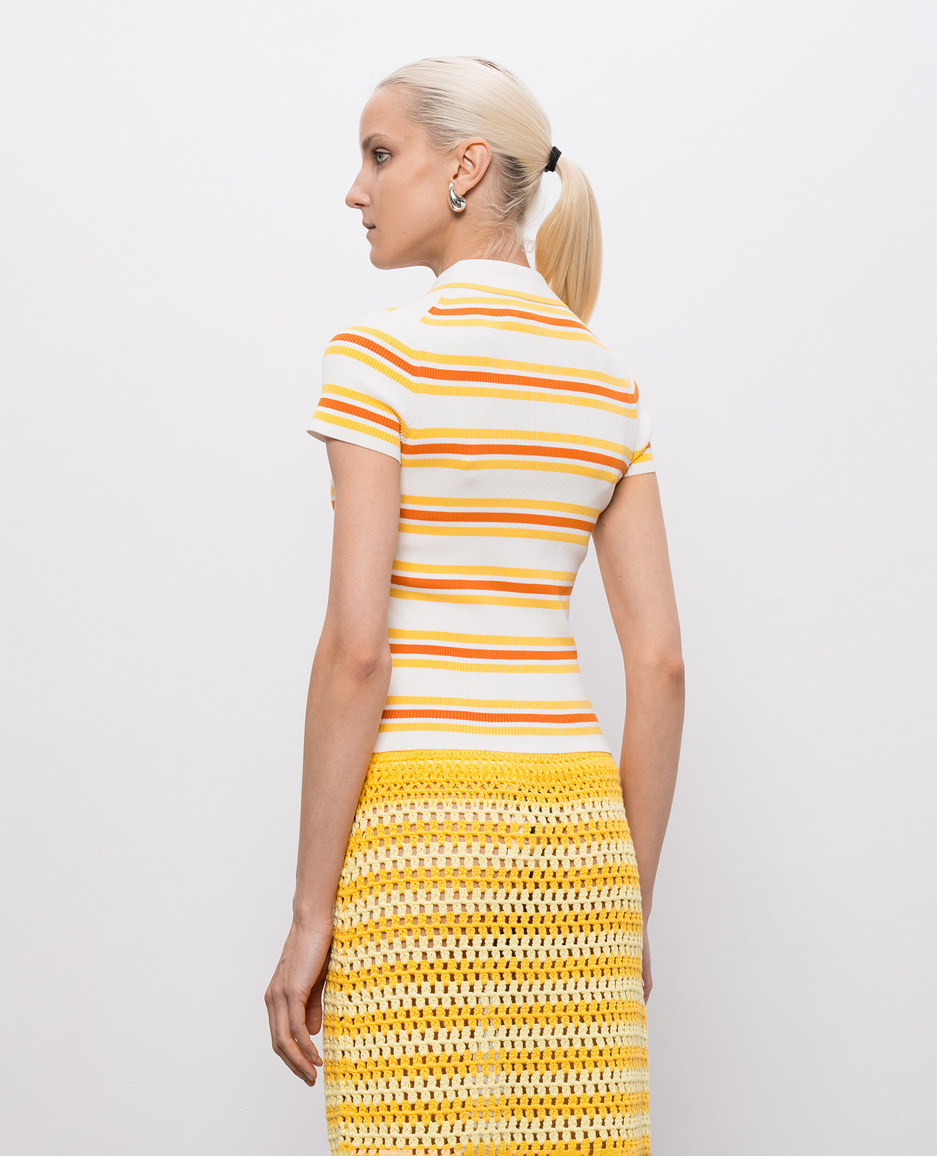 White Luka striped polo shirt Simkhai
White Luka striped polo shirt Simkhai