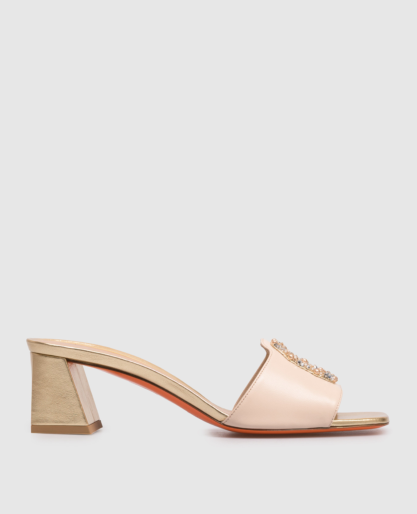 Beige leather mules with crystals and beads Santoni
Beige leather mules with crystals and beads Santoni