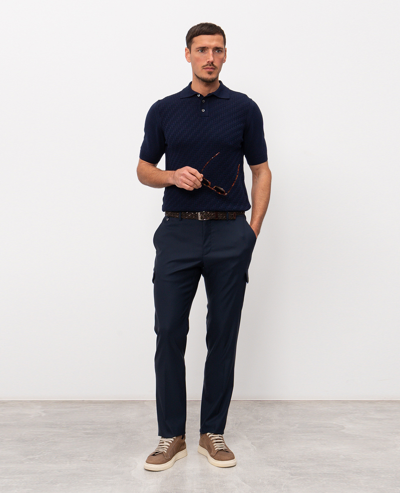 Blue polo with woven pattern Cashmere&Whiskey
Blue polo with woven pattern Cashmere&Whiskey