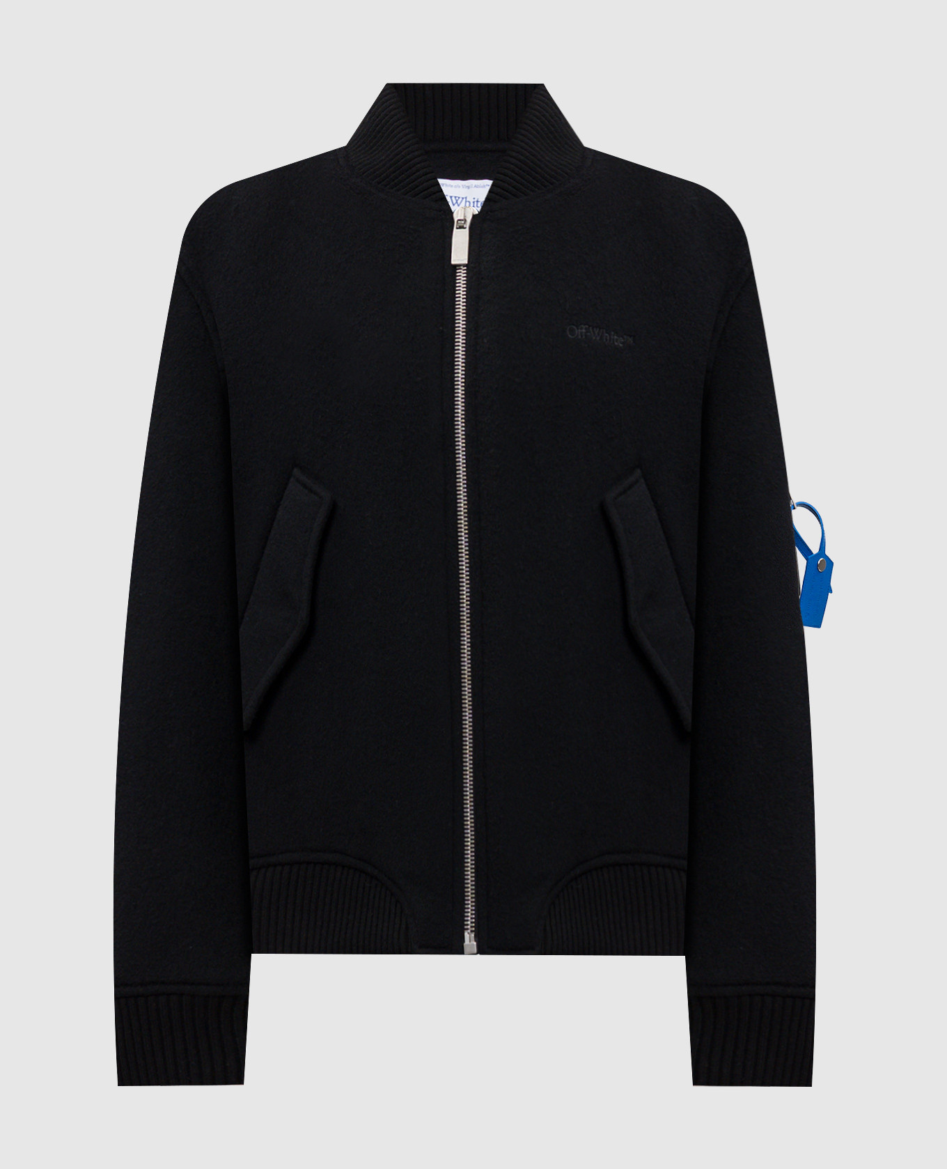 Black cashmere bomber jacket with logo Off-White
Black cashmere bomber jacket with logo Off-White