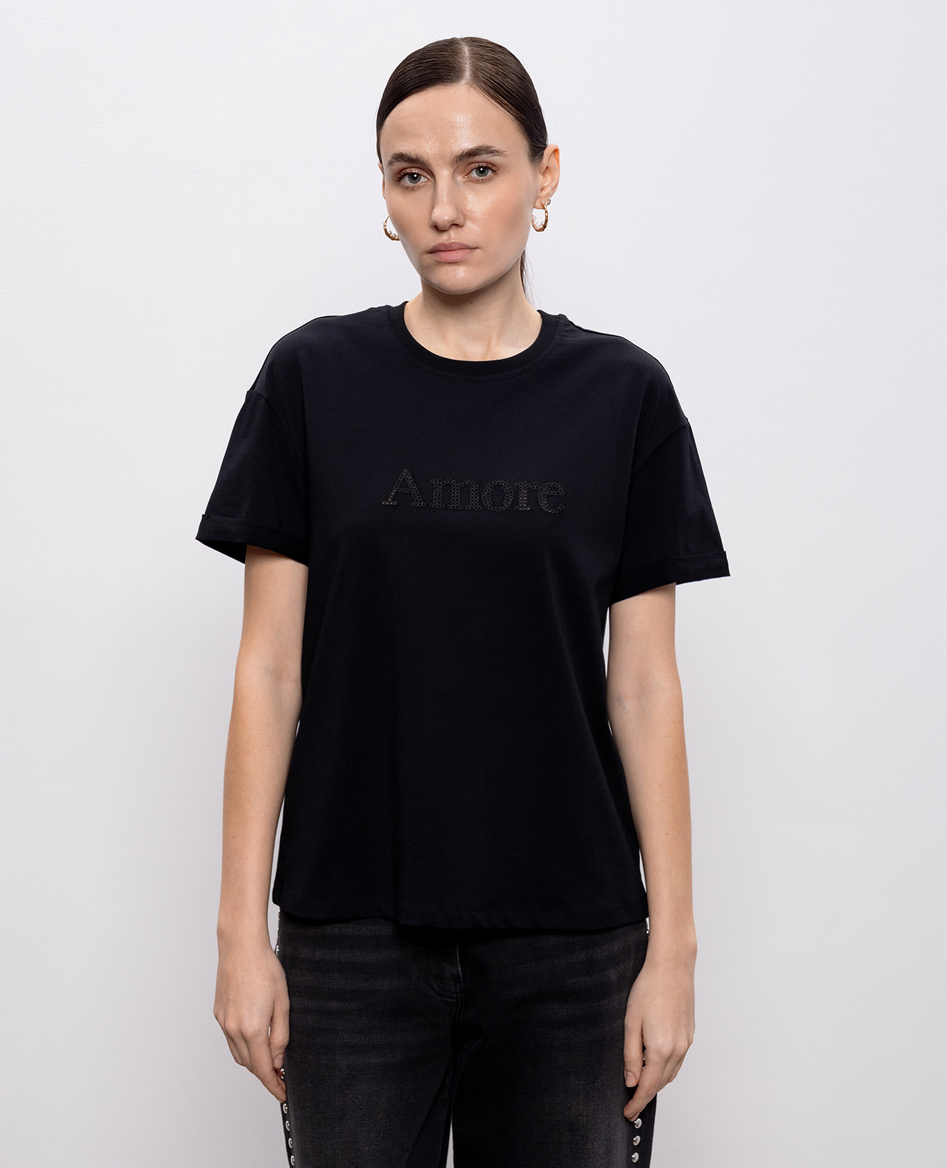Black T-shirt with embroidery Twinset
Black T-shirt with embroidery Twinset