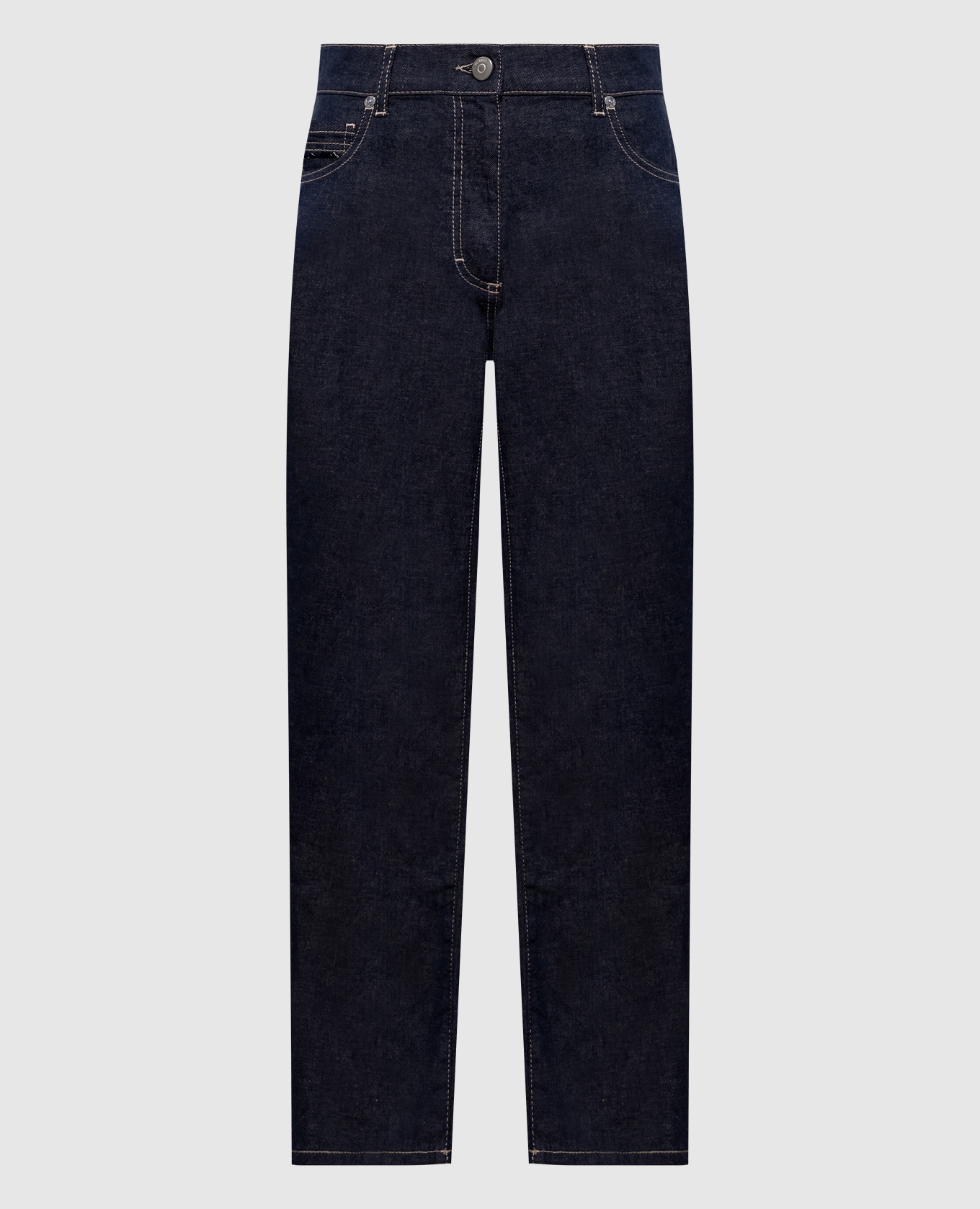 Blue linen jeans with logo patch Peserico
Blue linen jeans with logo patch Peserico