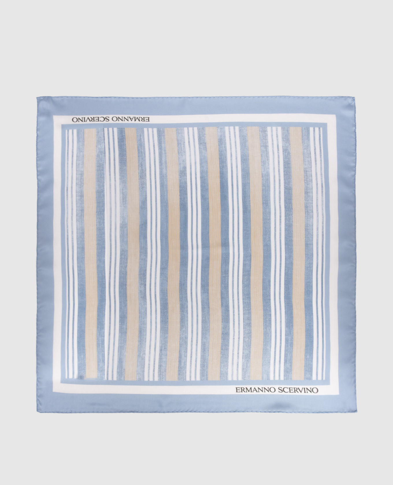 Blue striped silk scarf Ermanno Scervino, Light blue
Blue striped silk scarf Ermanno Scervino, Light blue