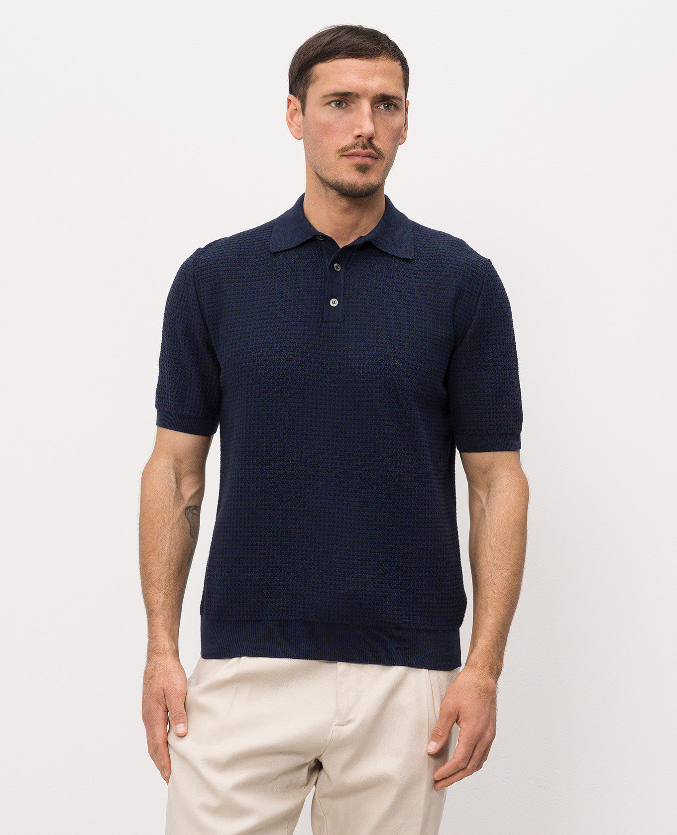 Blue polo shirt with pattern Morgano
Blue polo shirt with pattern Morgano