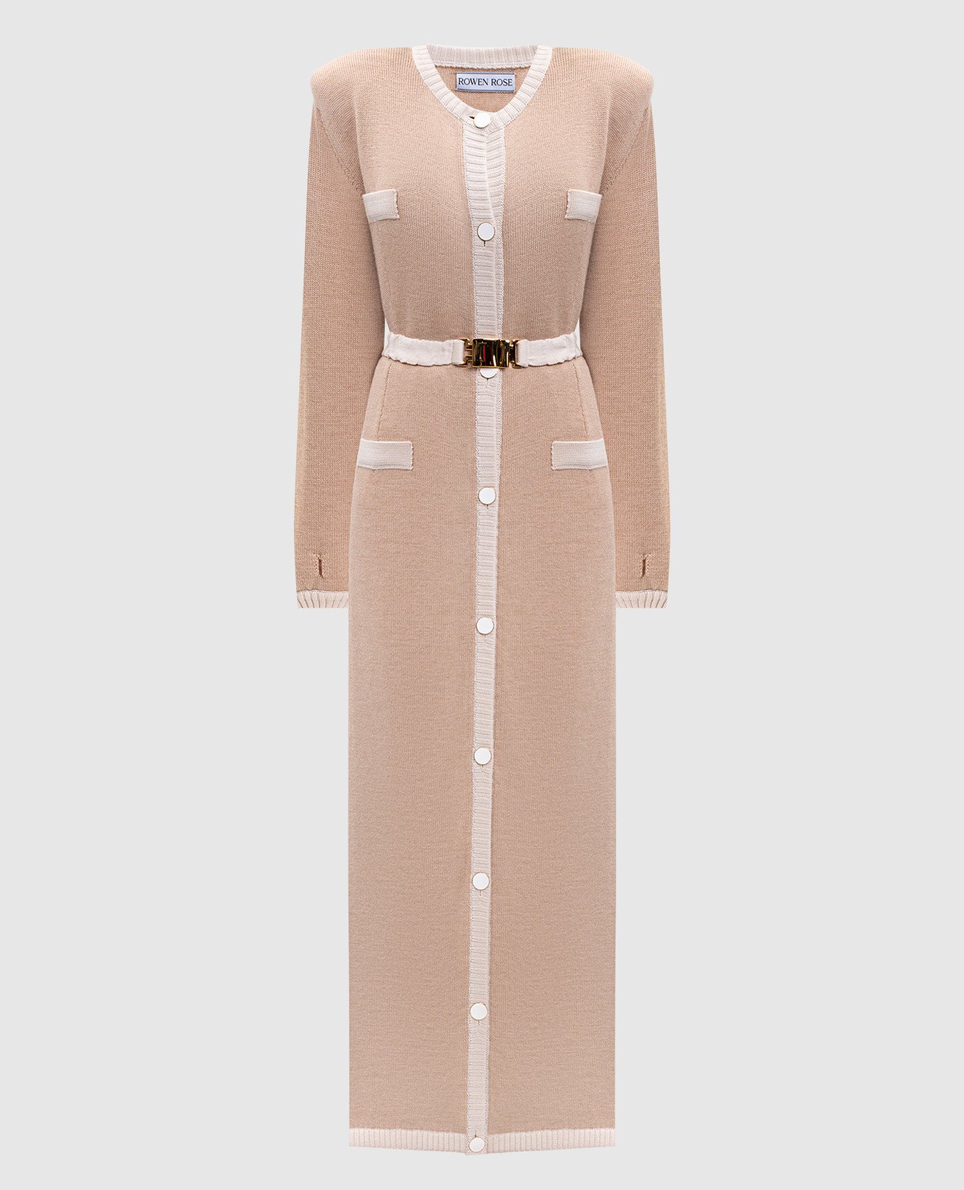 Beige elongated wool cardigan Rowen Rose
Beige elongated wool cardigan Rowen Rose