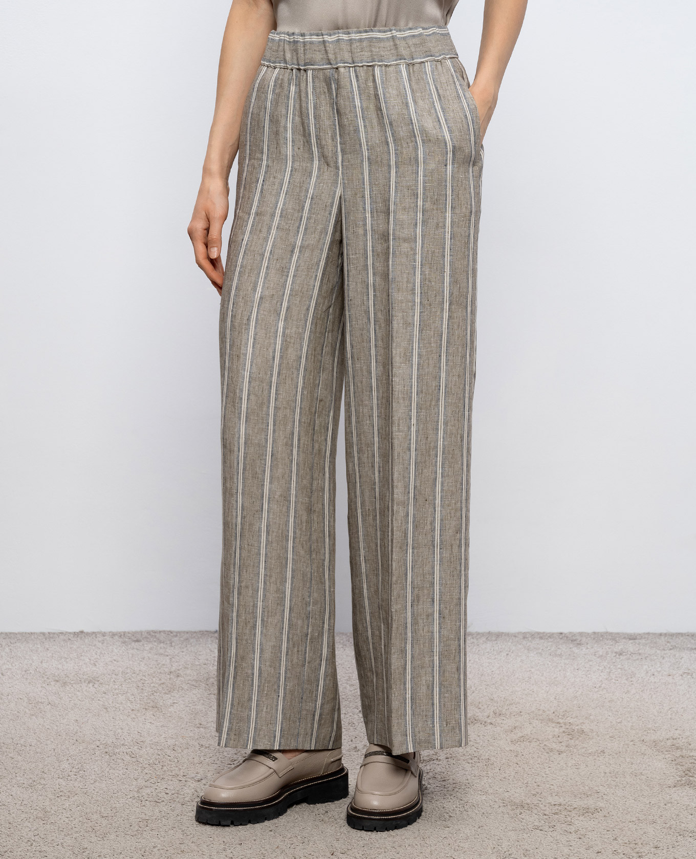 Brown striped linen pants Peserico
Brown striped linen pants Peserico