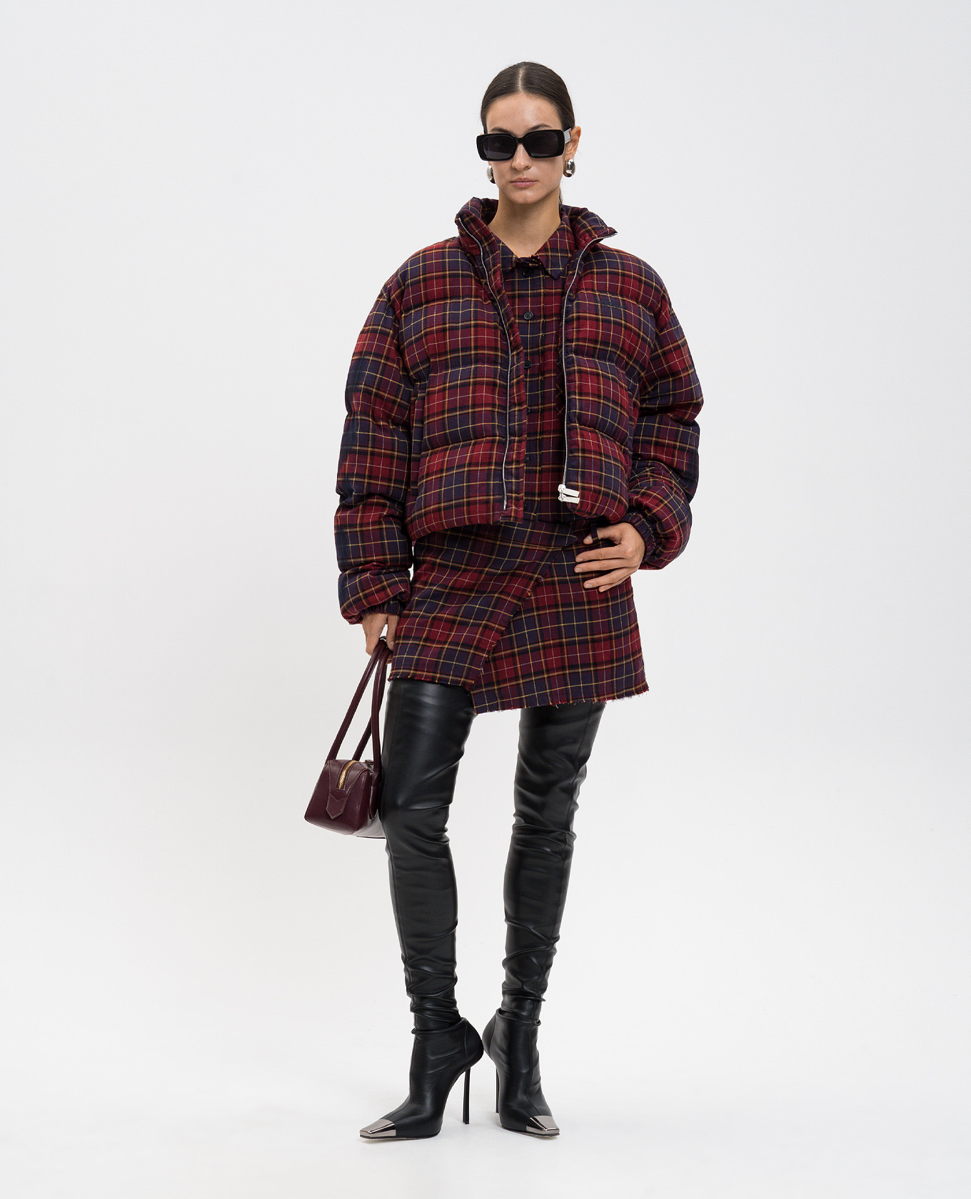 Burgundy quilted checkered jacket Off-White
Burgundy quilted checkered jacket Off-White