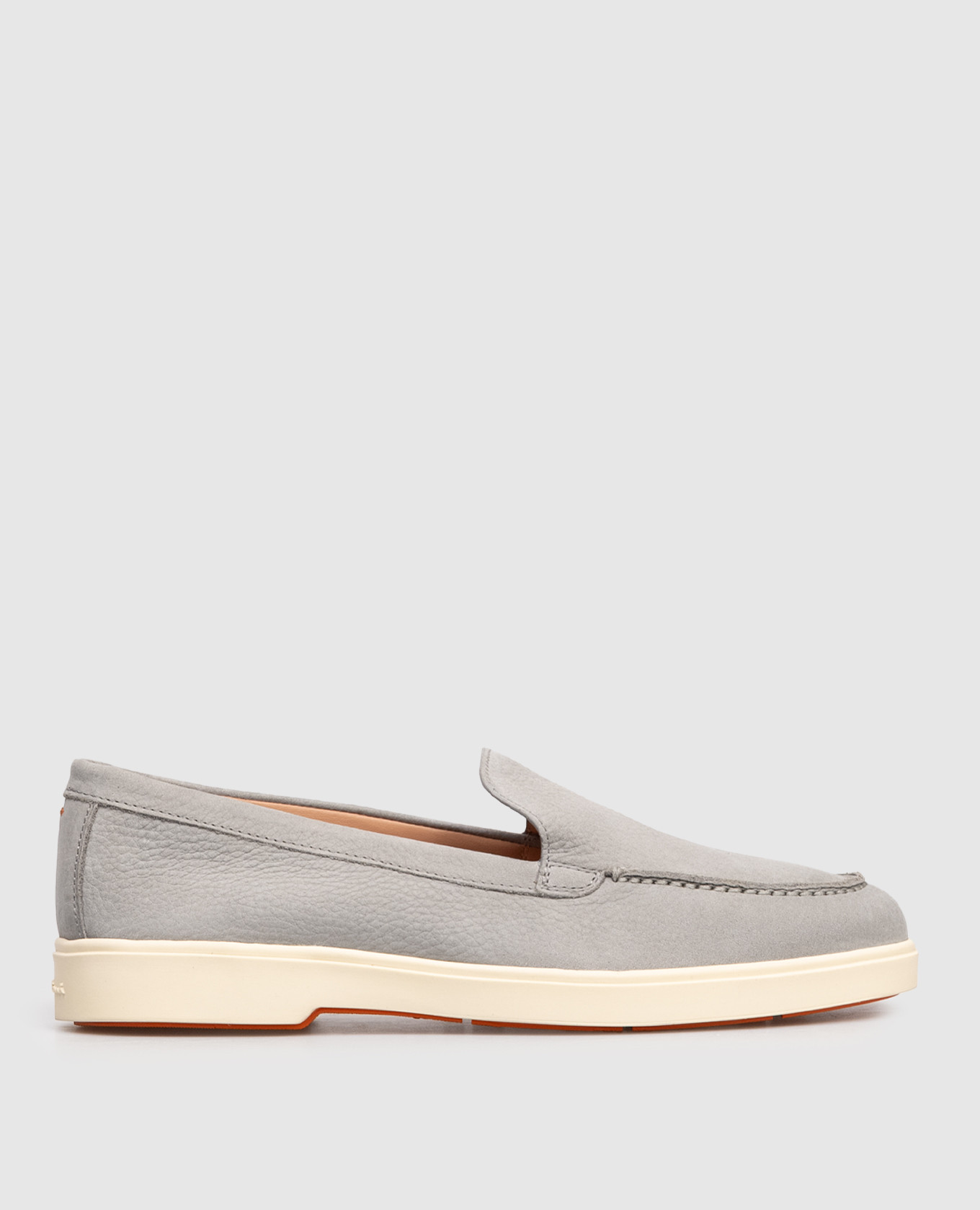 Grey nubuck loafers with logo Santoni
Grey nubuck loafers with logo Santoni