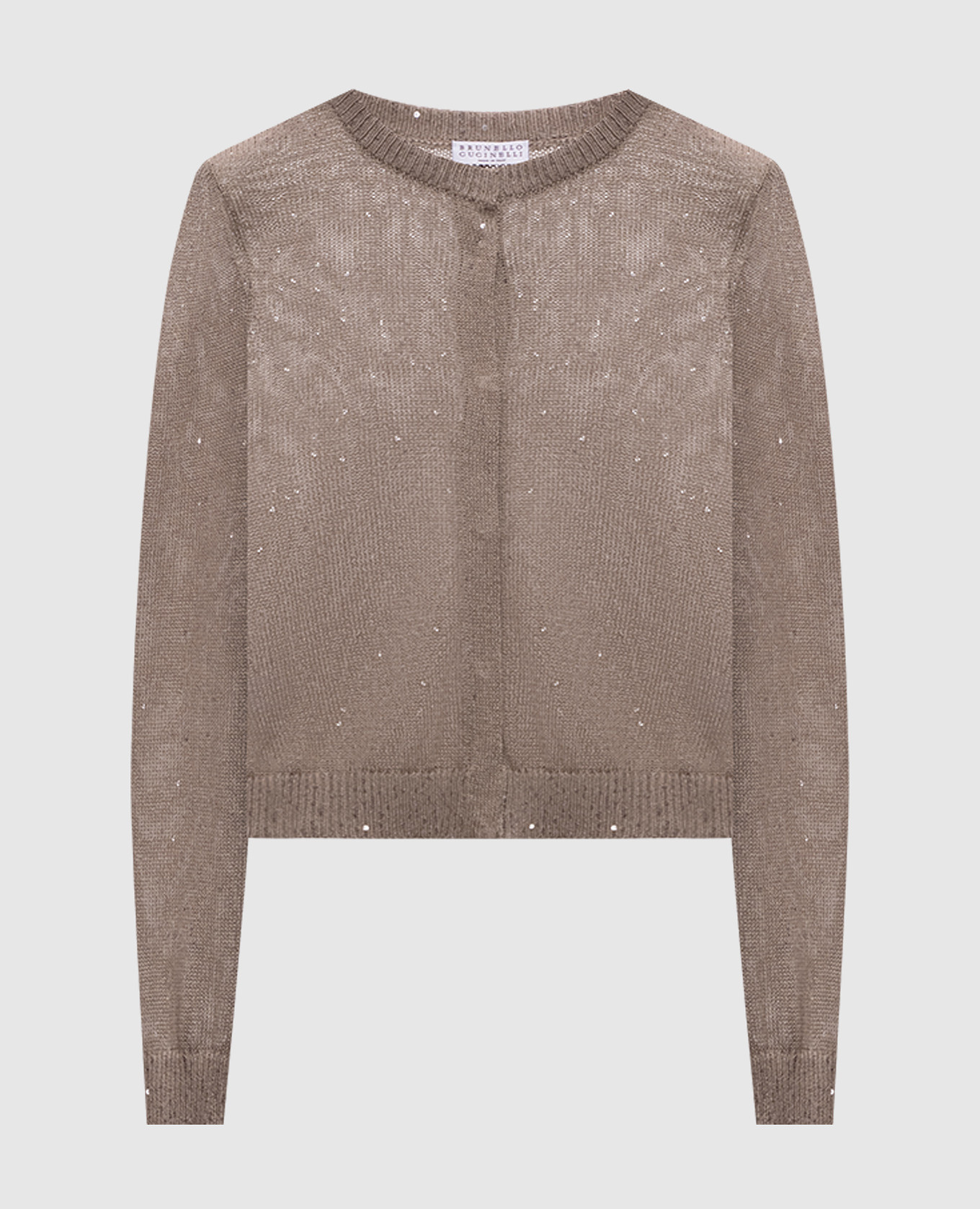 Gray linen and silk cardigan with sequins Brunello Cucinelli, Grey
Gray linen and silk cardigan with sequins Brunello Cucinelli, Grey