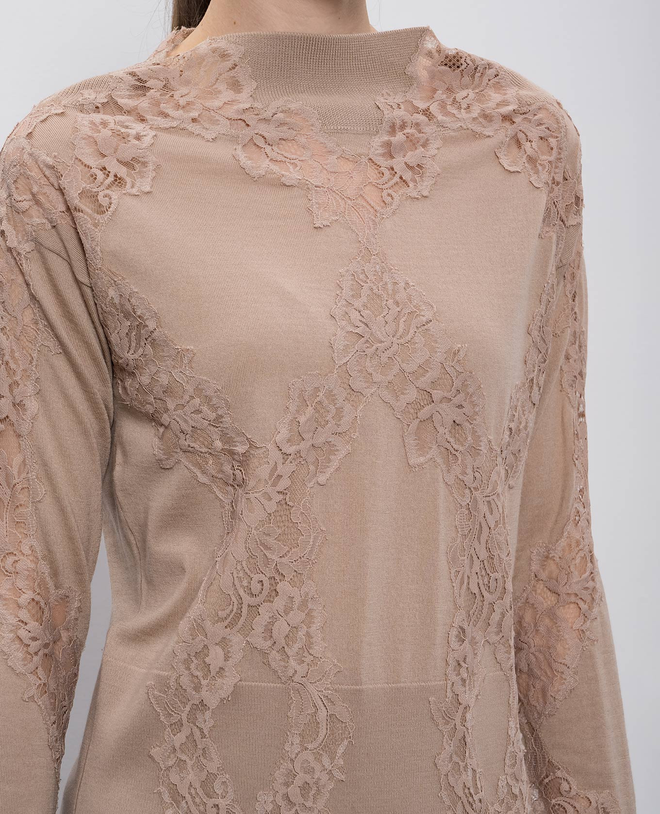 Brown merino wool jumper with lace Ermanno Scervino
Brown merino wool jumper with lace Ermanno Scervino