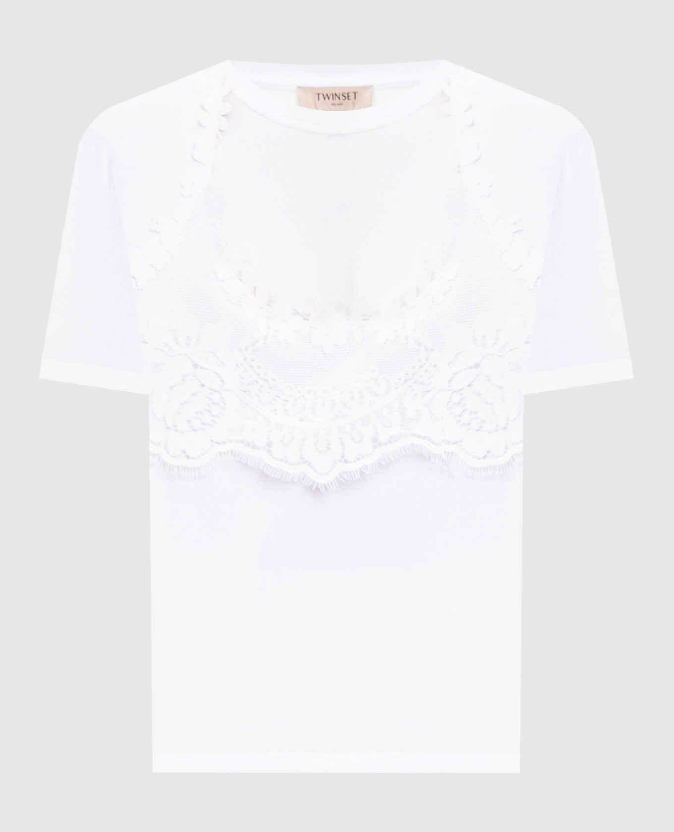 White T-shirt with lace Twinset
White T-shirt with lace Twinset