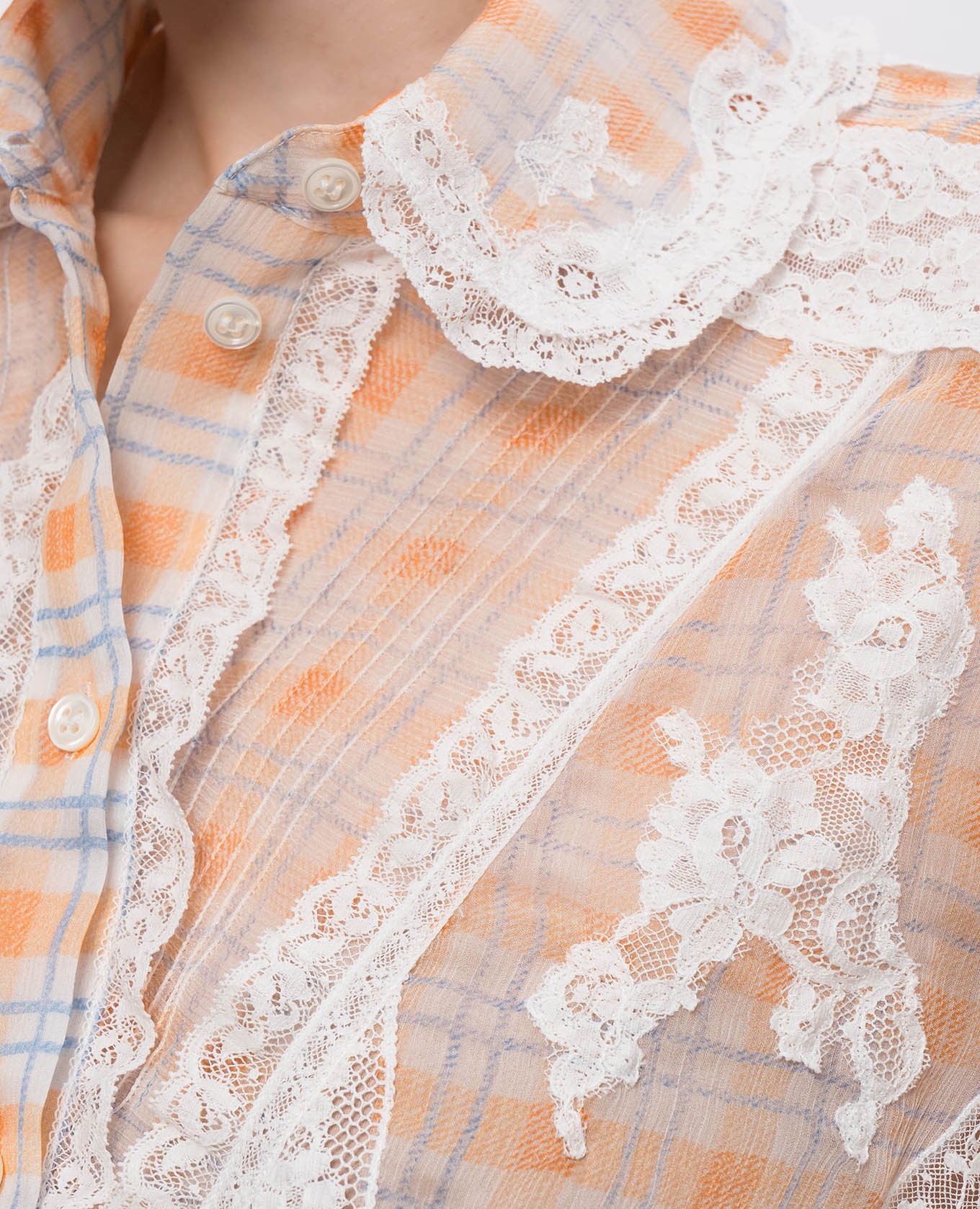 Checked silk blouse Ermanno Scervino, Orange
Checked silk blouse Ermanno Scervino, Orange