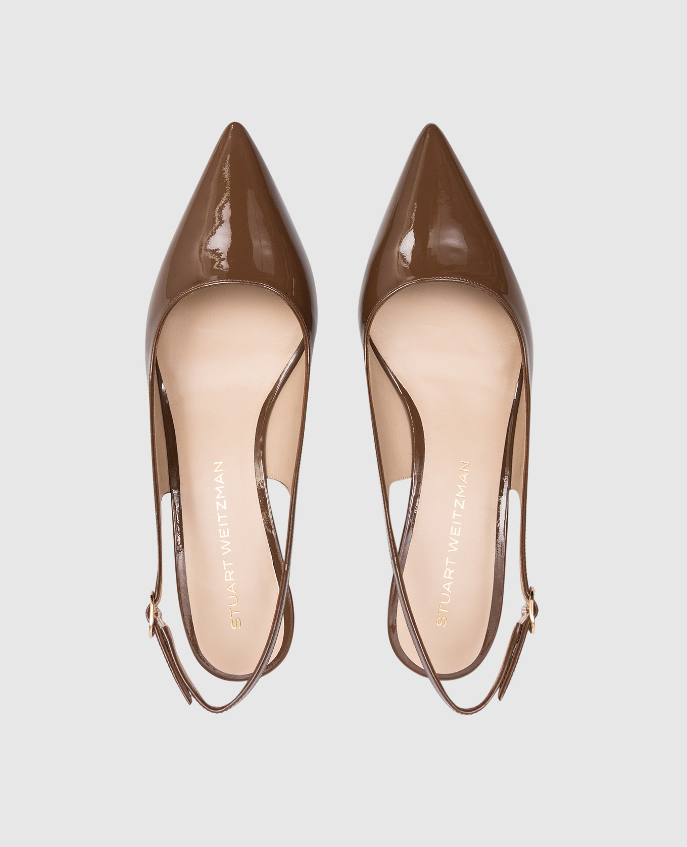 Brown patent leather slingbacks VINNIE Stuart Weitzman
Brown patent leather slingbacks VINNIE Stuart Weitzman