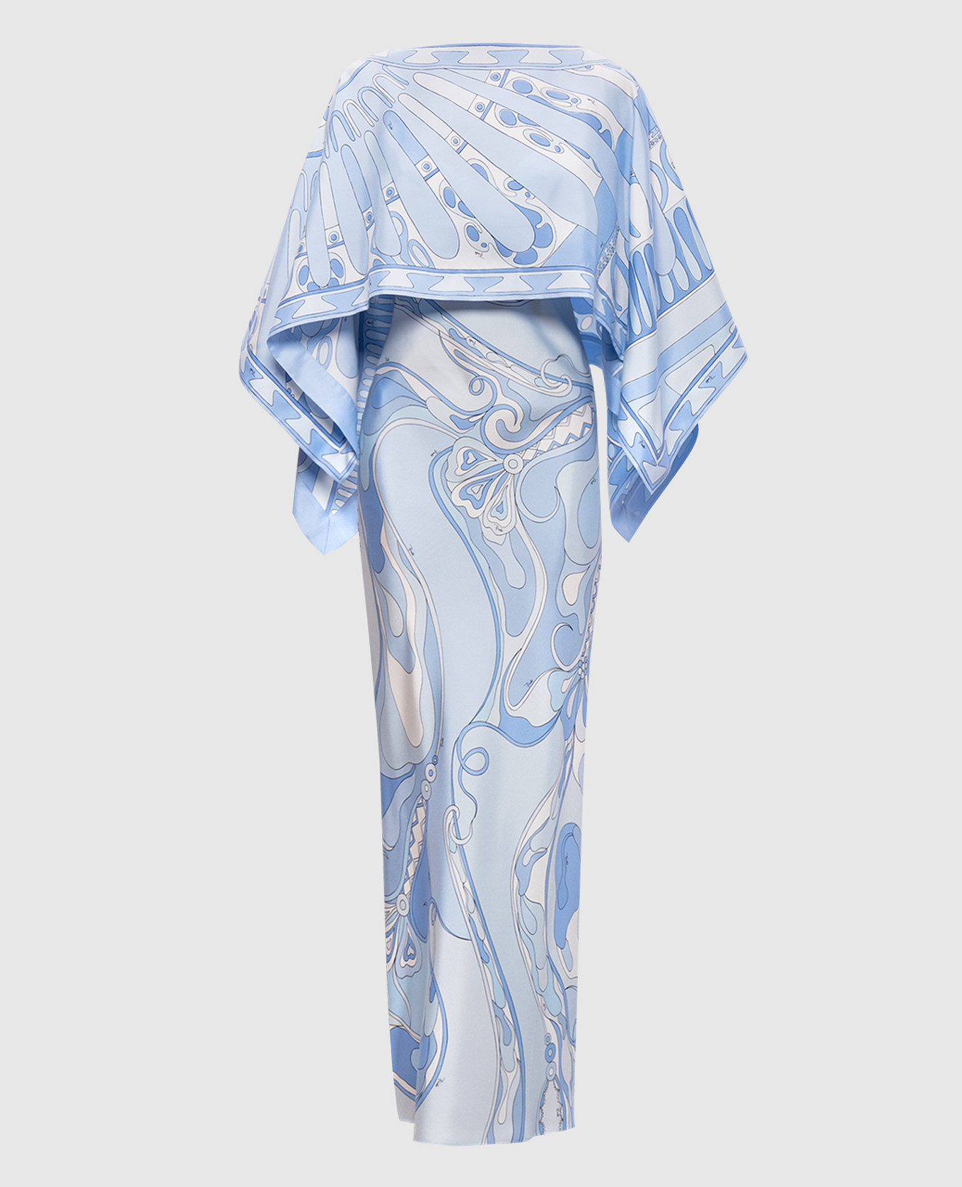 Dress with a branded print silk cape PUCCI, Light blue
Dress with a branded print silk cape PUCCI, Light blue