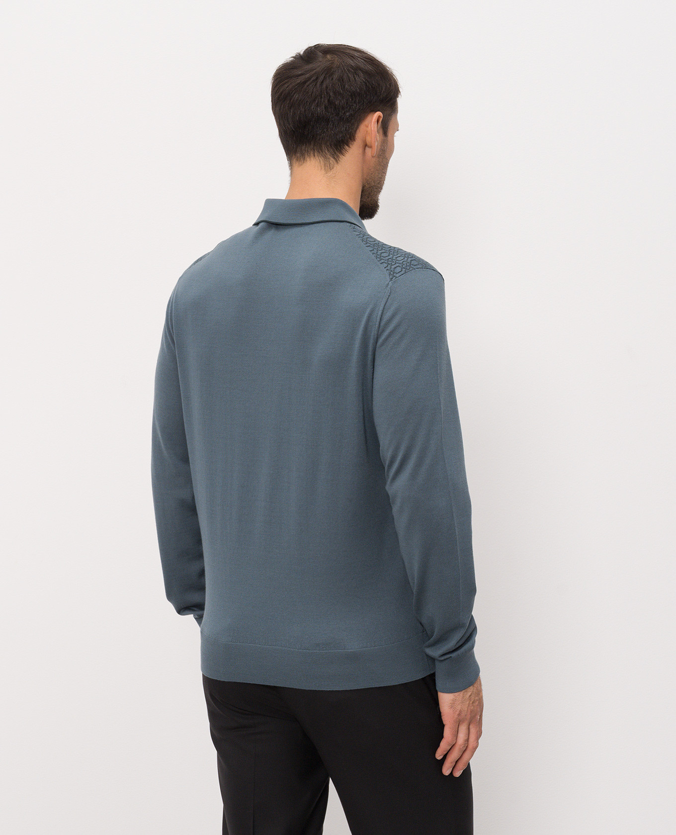 Blue wool and silk polo shirt with pattern Stefano Ricci
Blue wool and silk polo shirt with pattern Stefano Ricci
