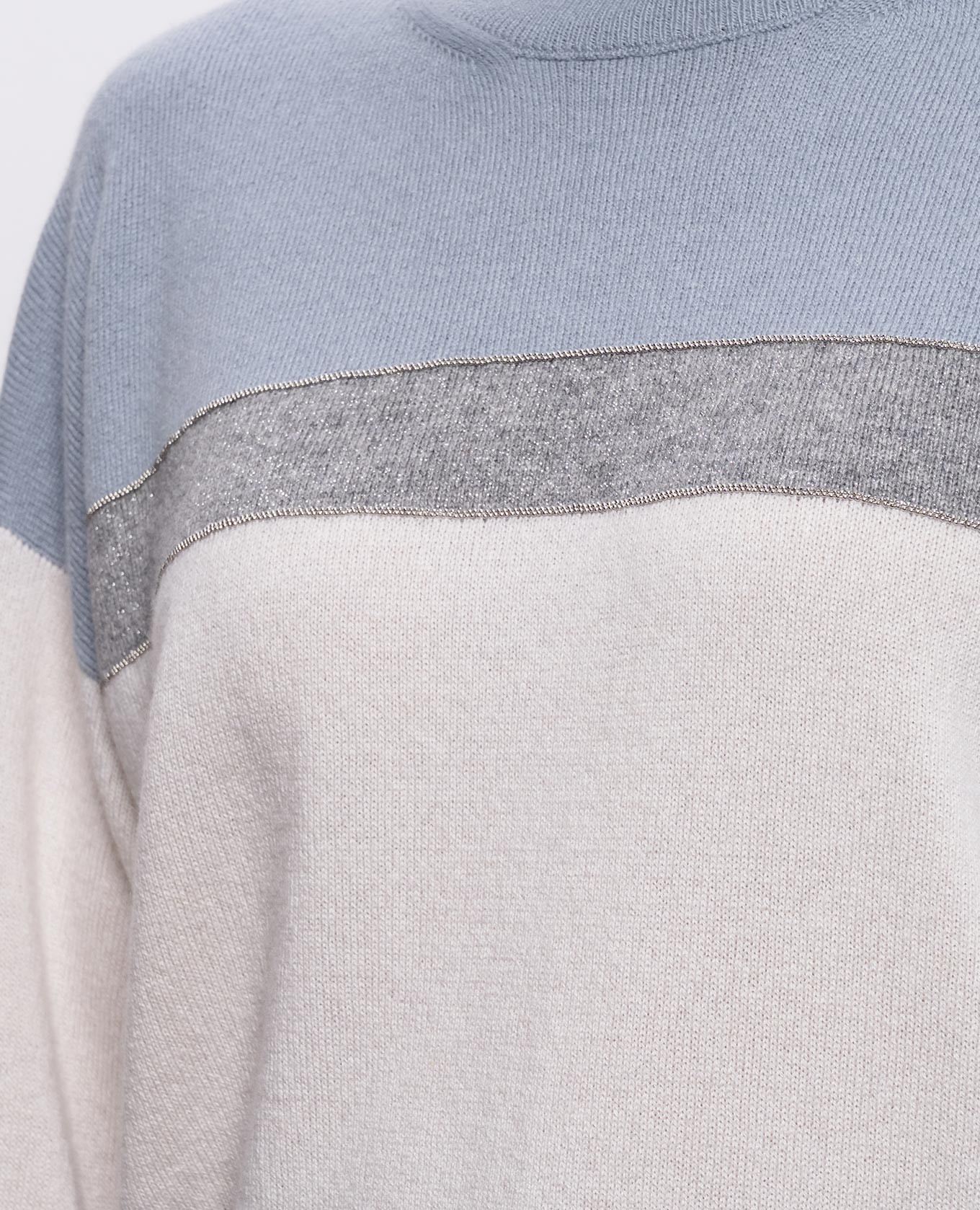Blue wool, silk and cashmere sweater with monil chain Peserico, Light blue
Blue wool, silk and cashmere sweater with monil chain Peserico, Light blue