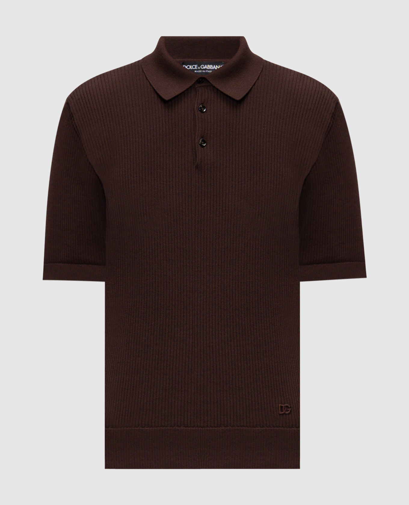 Brown ribbed polo shirt with monogram patch Dolce&Gabbana
Brown ribbed polo shirt with monogram patch Dolce&Gabbana