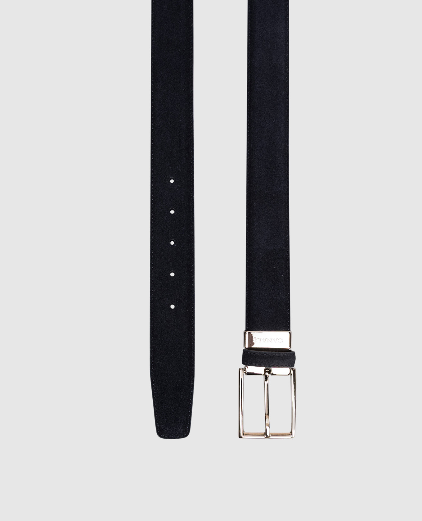 Blue suede belt with logo Canali
Blue suede belt with logo Canali