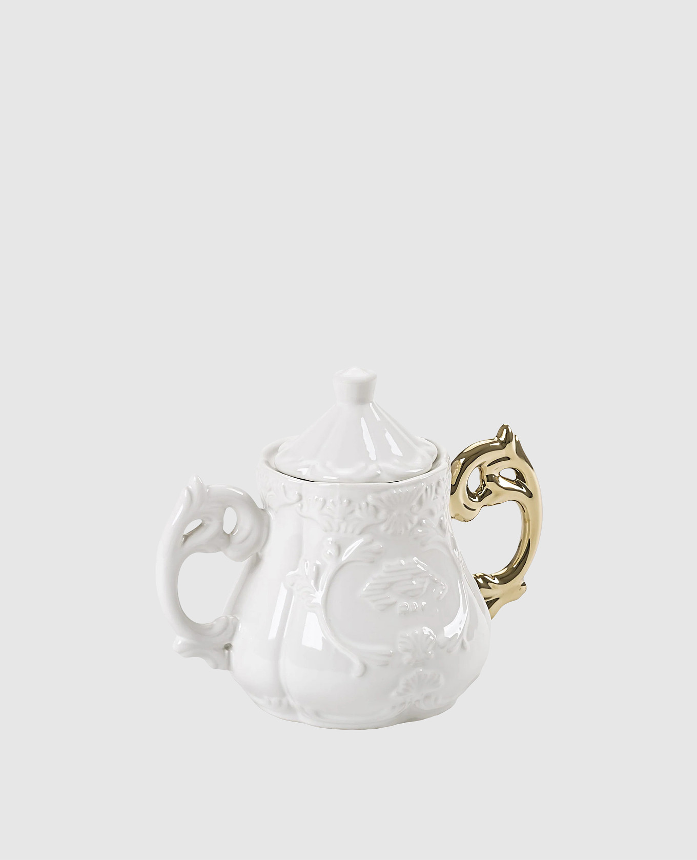White porcelain sugar bowl I-Wares Gold I with lid SELETTI
White porcelain sugar bowl I-Wares Gold I with lid SELETTI