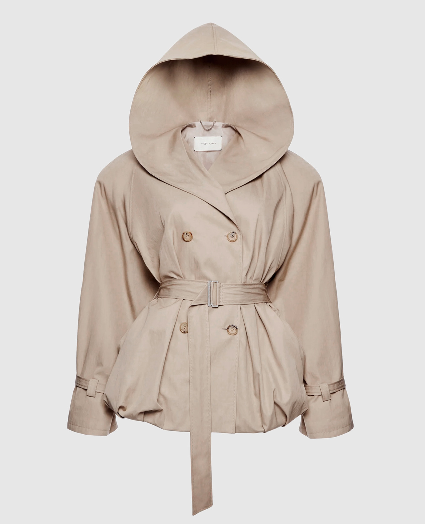 Beige cropped trench coat with hood Magda Butrym
Beige cropped trench coat with hood Magda Butrym