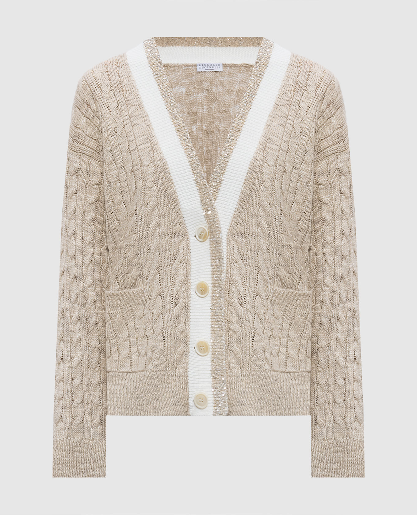 Beige hemp and silk cardigan Brunello Cucinelli
Beige hemp and silk cardigan Brunello Cucinelli