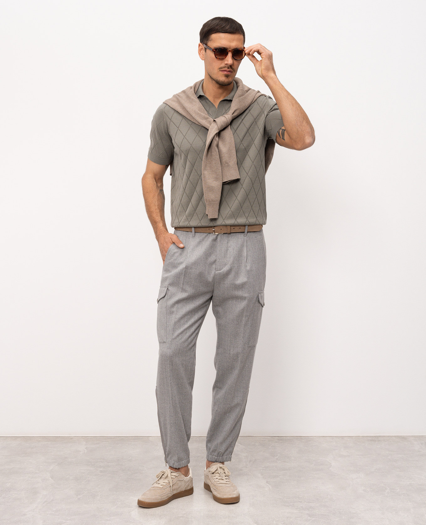 Green polo shirt with geometric pattern Brunello Cucinelli, Beige
Green polo shirt with geometric pattern Brunello Cucinelli, Beige