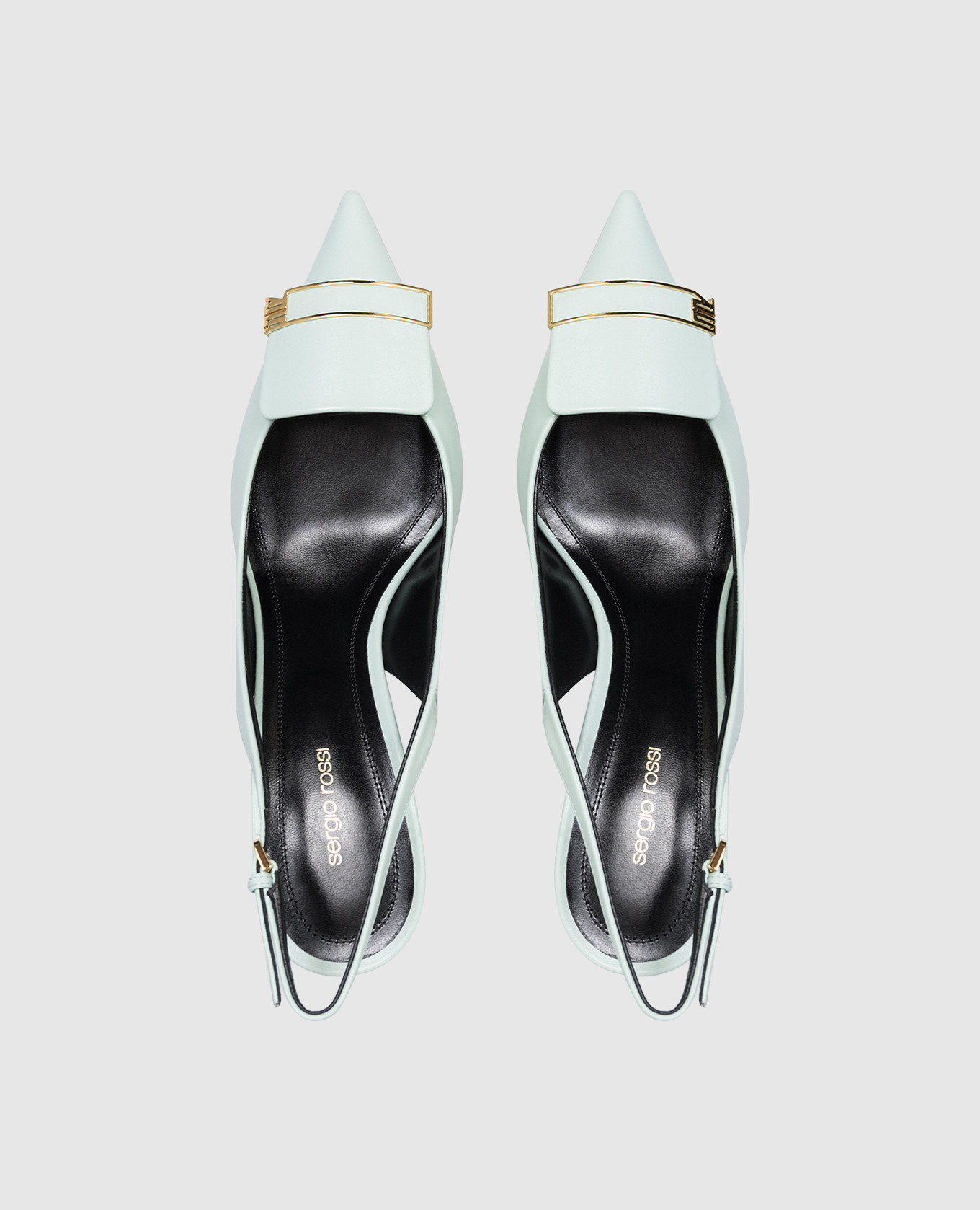 Green leather slingbacks with monogram Sergio Rossi
Green leather slingbacks with monogram Sergio Rossi