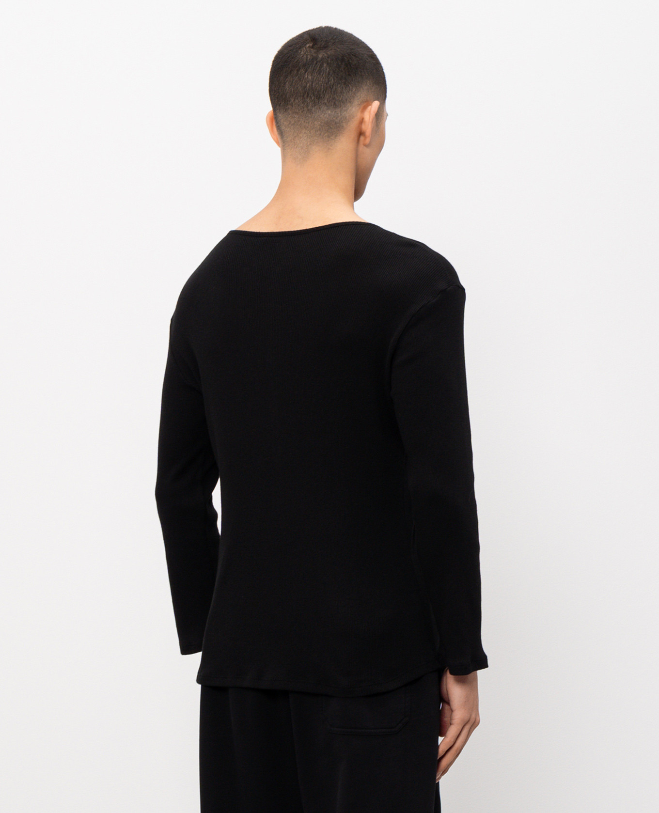 Black long sleeve ILYAS Serafino ribbed shirt Ann Demeulemeester
Black long sleeve ILYAS Serafino ribbed shirt Ann Demeulemeester