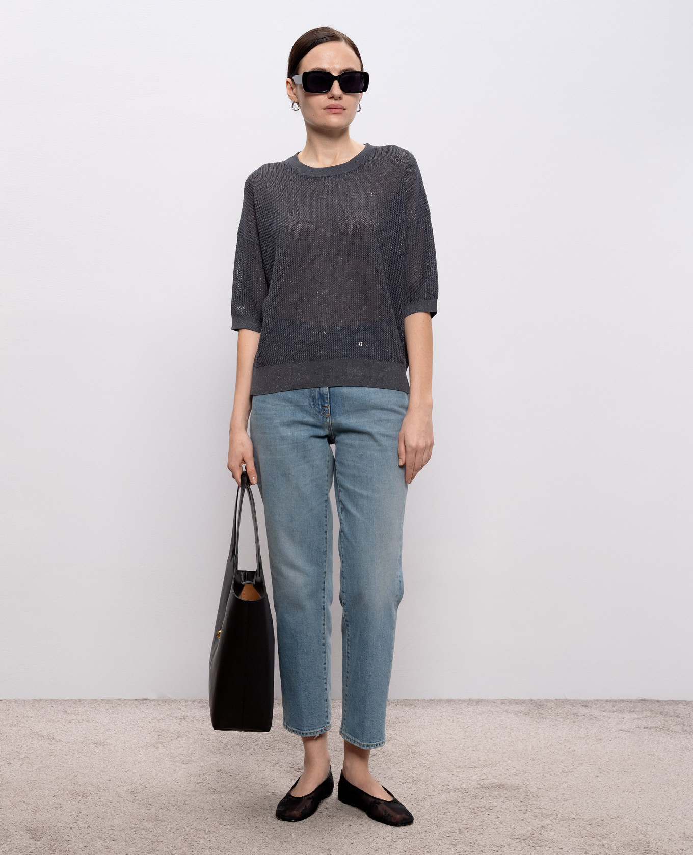 Gray jumper with lurex Peserico, Grey
Gray jumper with lurex Peserico, Grey