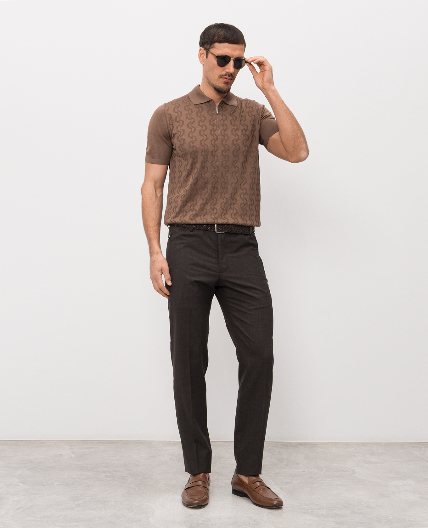 Brown patterned silk polo shirt Bertolo Cashmere
Brown patterned silk polo shirt Bertolo Cashmere