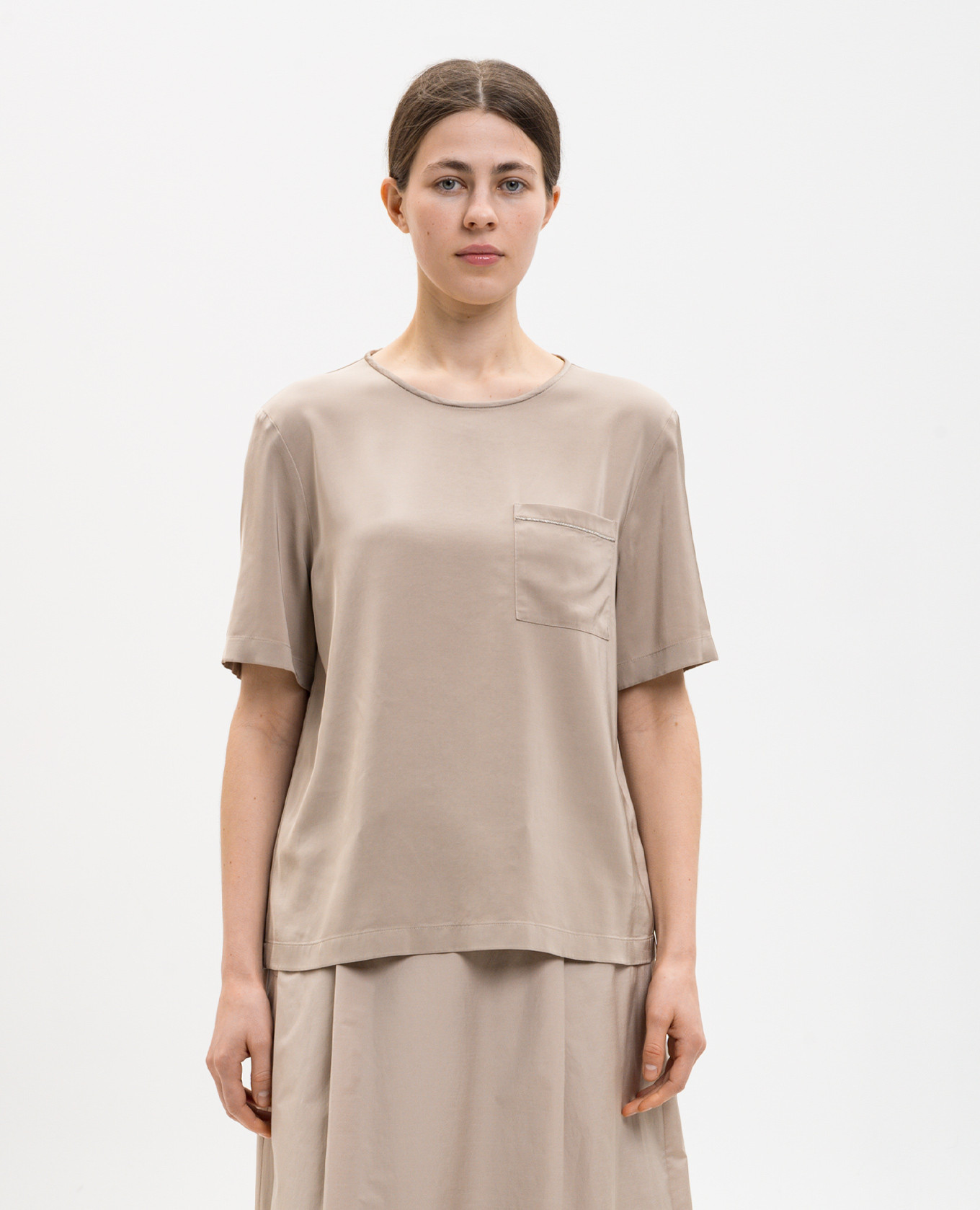 Beige T-shirt with monil chain Peserico
Beige T-shirt with monil chain Peserico