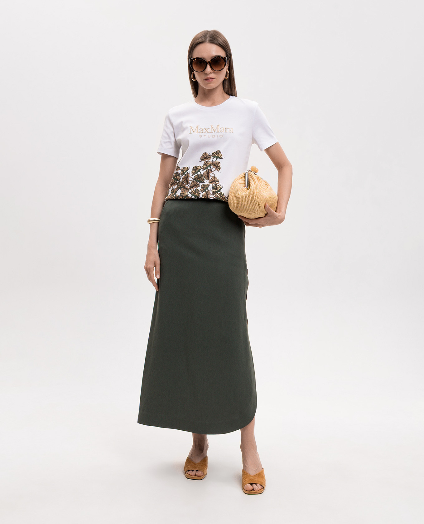 Green skirt MSTPIRANIA with linen Max Mara
Green skirt MSTPIRANIA with linen Max Mara