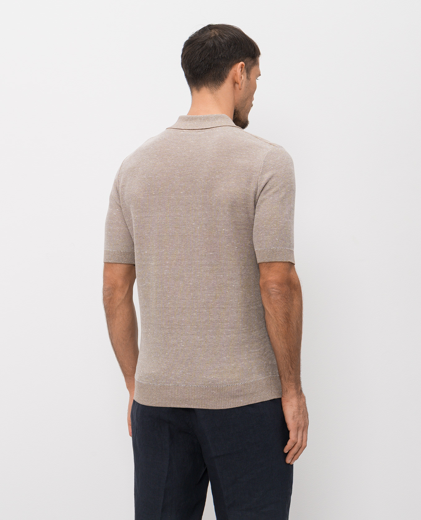 Brown polo shirt with patterned linen Peserico
Brown polo shirt with patterned linen Peserico