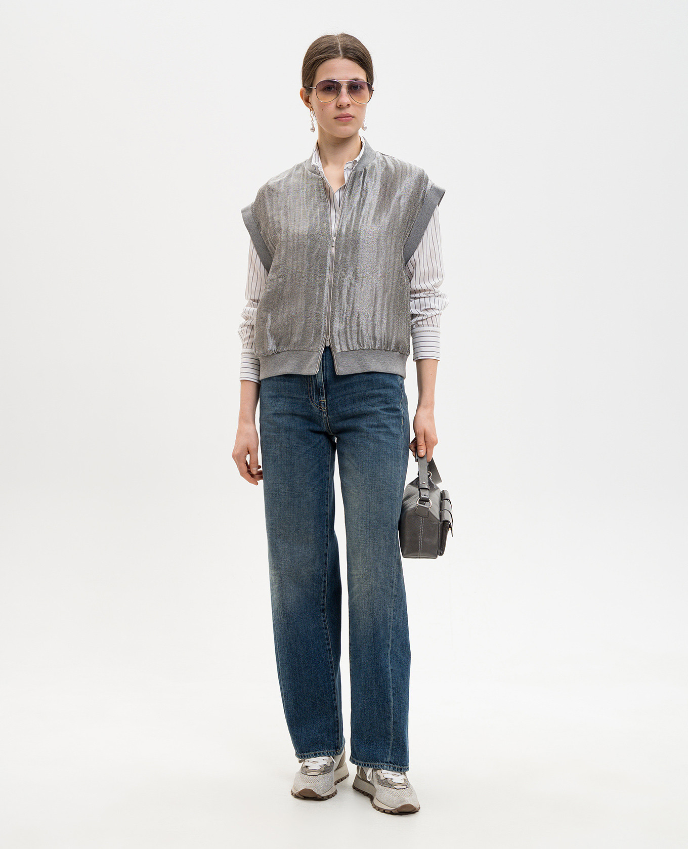 White striped shirt with monil chain Peserico
White striped shirt with monil chain Peserico