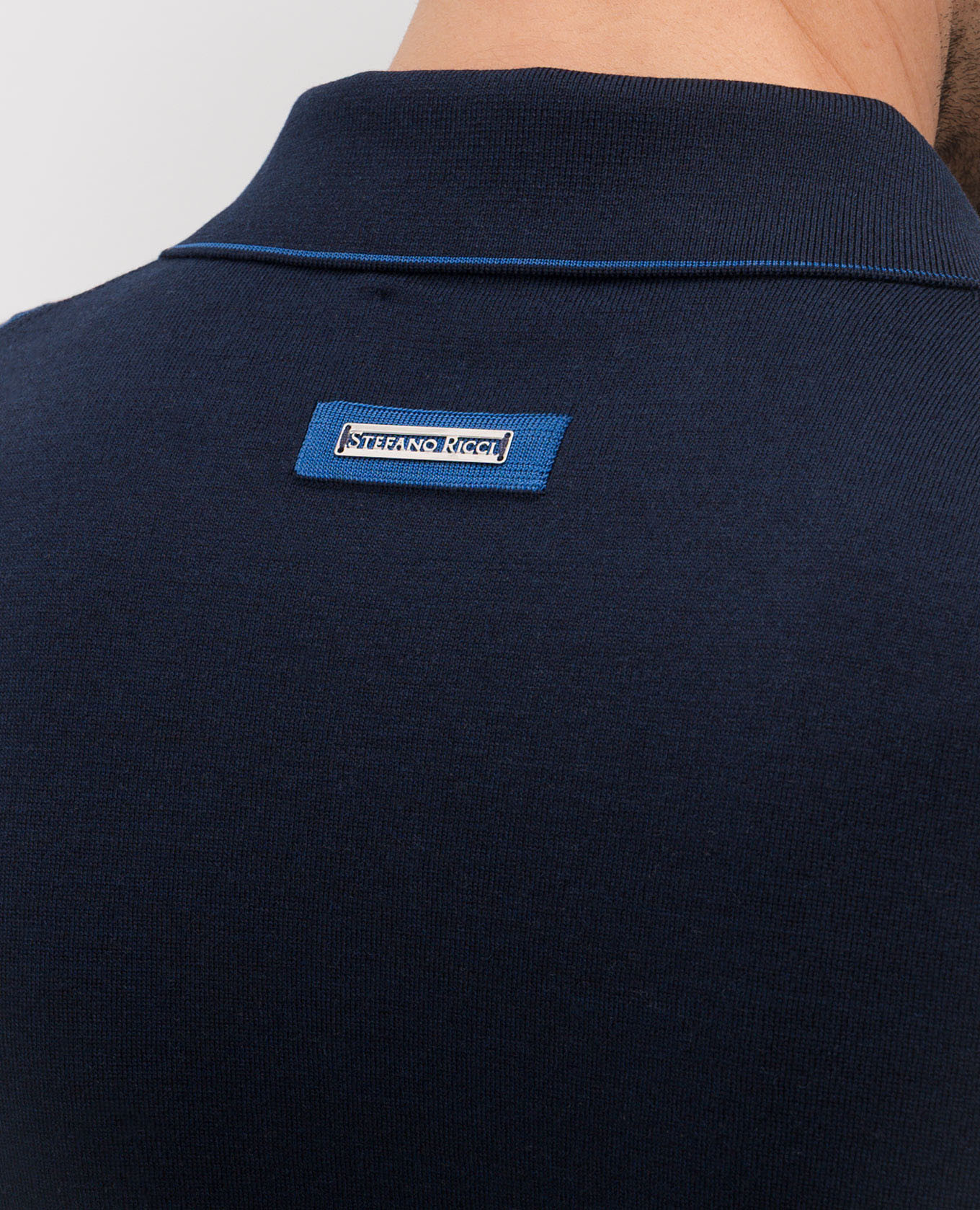 Navy blue polo shirt with geometric pattern silk Stefano Ricci
Navy blue polo shirt with geometric pattern silk Stefano Ricci