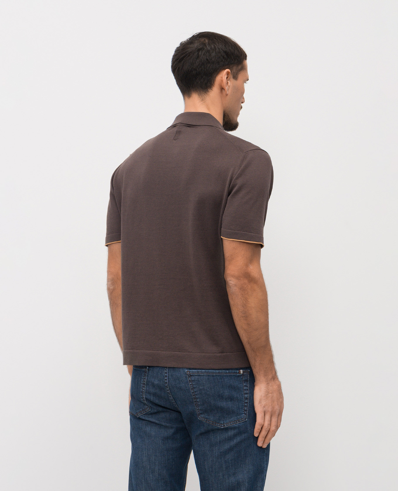 Brown silk polo shirt Canali
Brown silk polo shirt Canali