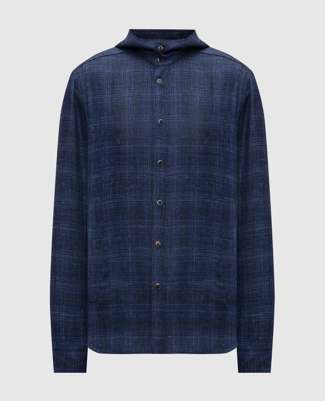 Blue wool, silk and linen hooded shirt Kiton
Blue wool, silk and linen hooded shirt Kiton