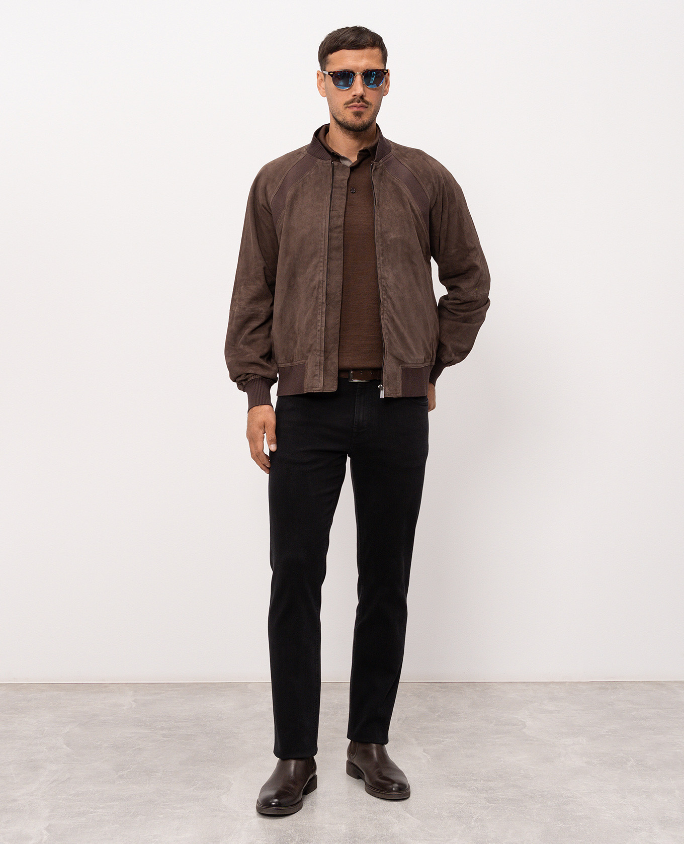 Brown suede bomber jacket Trussardi
Brown suede bomber jacket Trussardi
