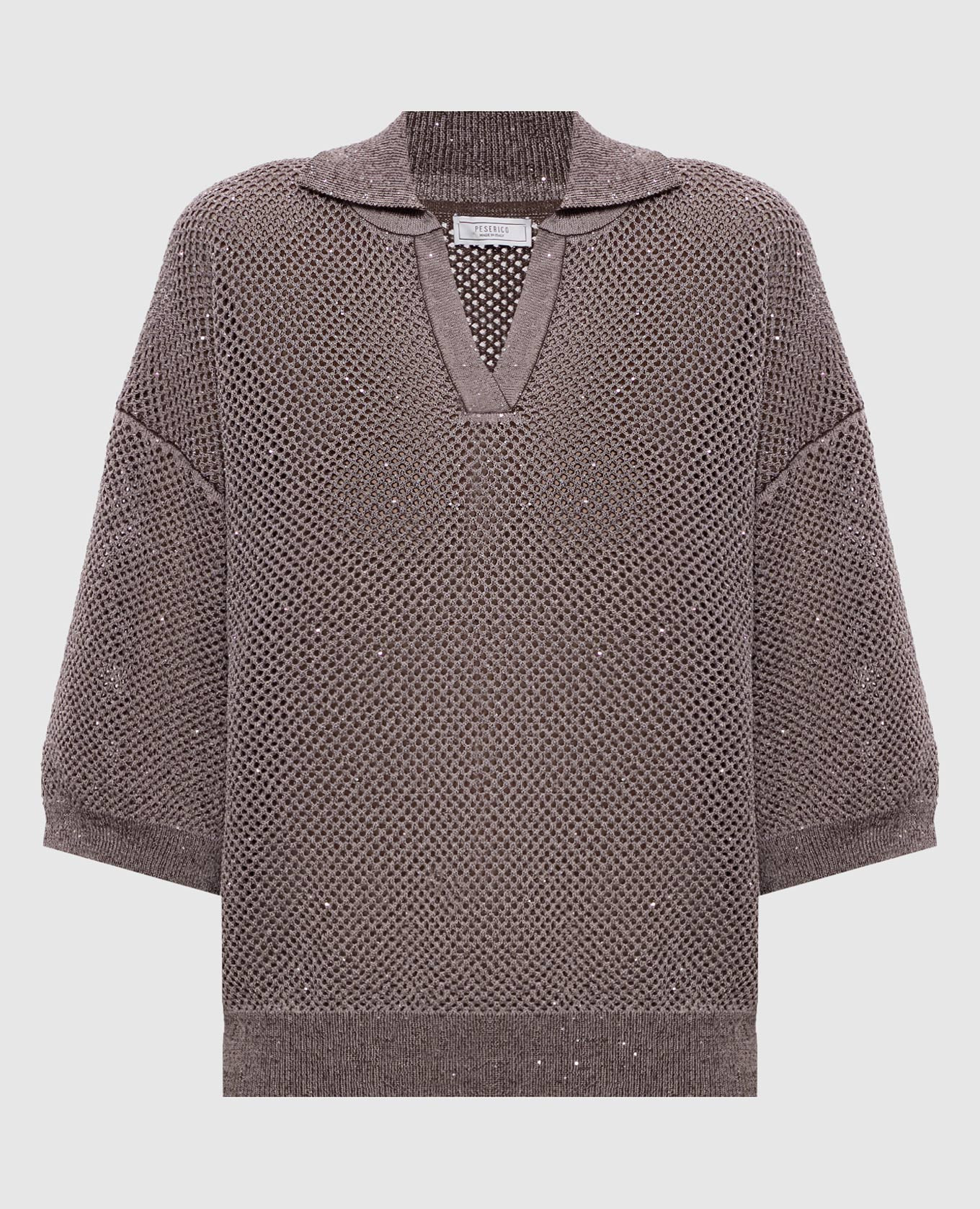 Brown openwork pullover with sequins Peserico
Brown openwork pullover with sequins Peserico
