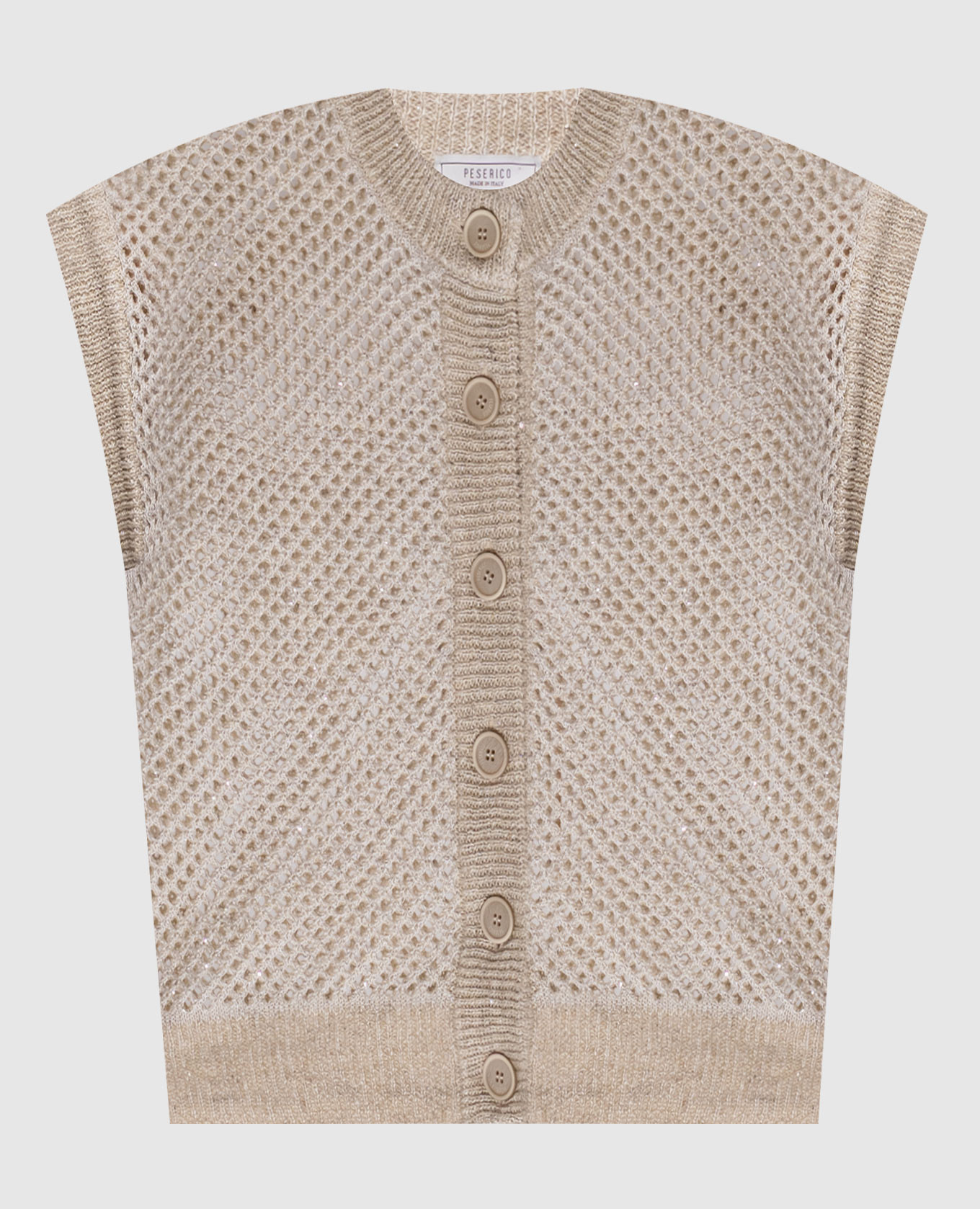 Beige openwork vest with linen Peserico
Beige openwork vest with linen Peserico