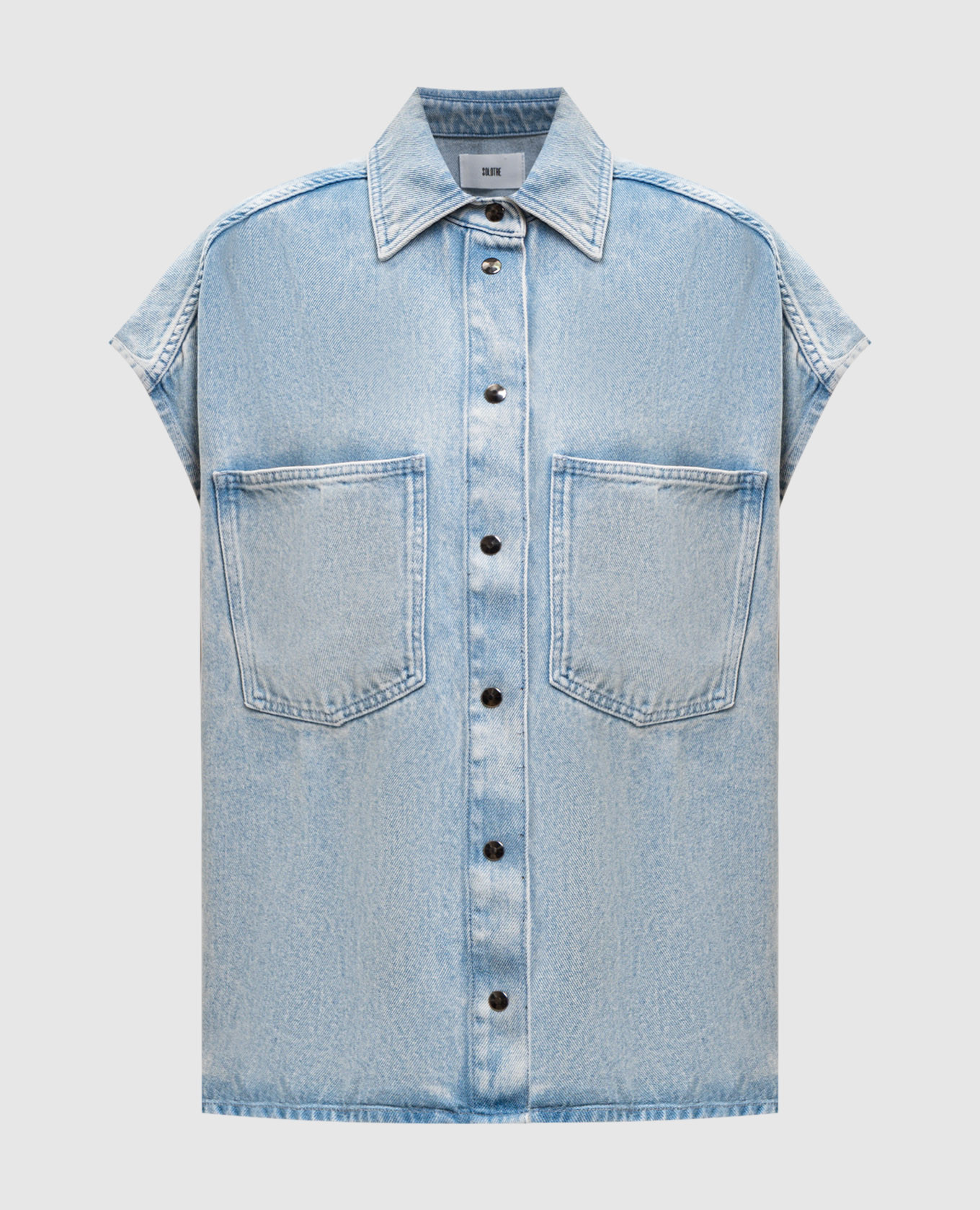 Blue denim vest with a worn effect Solotre, Light blue
Blue denim vest with a worn effect Solotre, Light blue