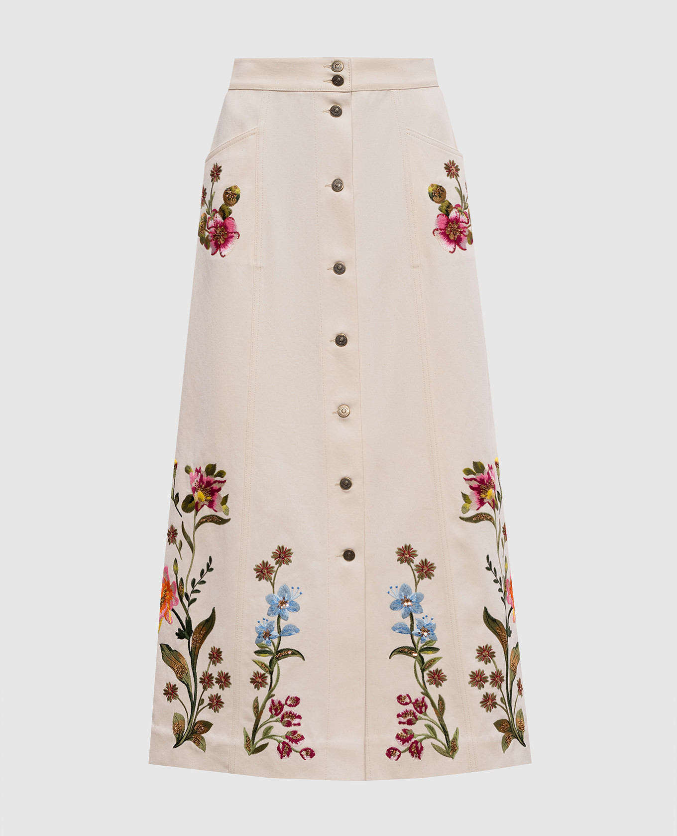 Beige denim maxi skirt with embroidery Valentino
Beige denim maxi skirt with embroidery Valentino