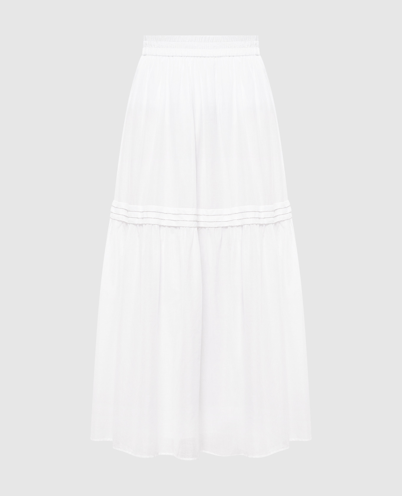 White maxi skirt with monil chain Peserico
White maxi skirt with monil chain Peserico