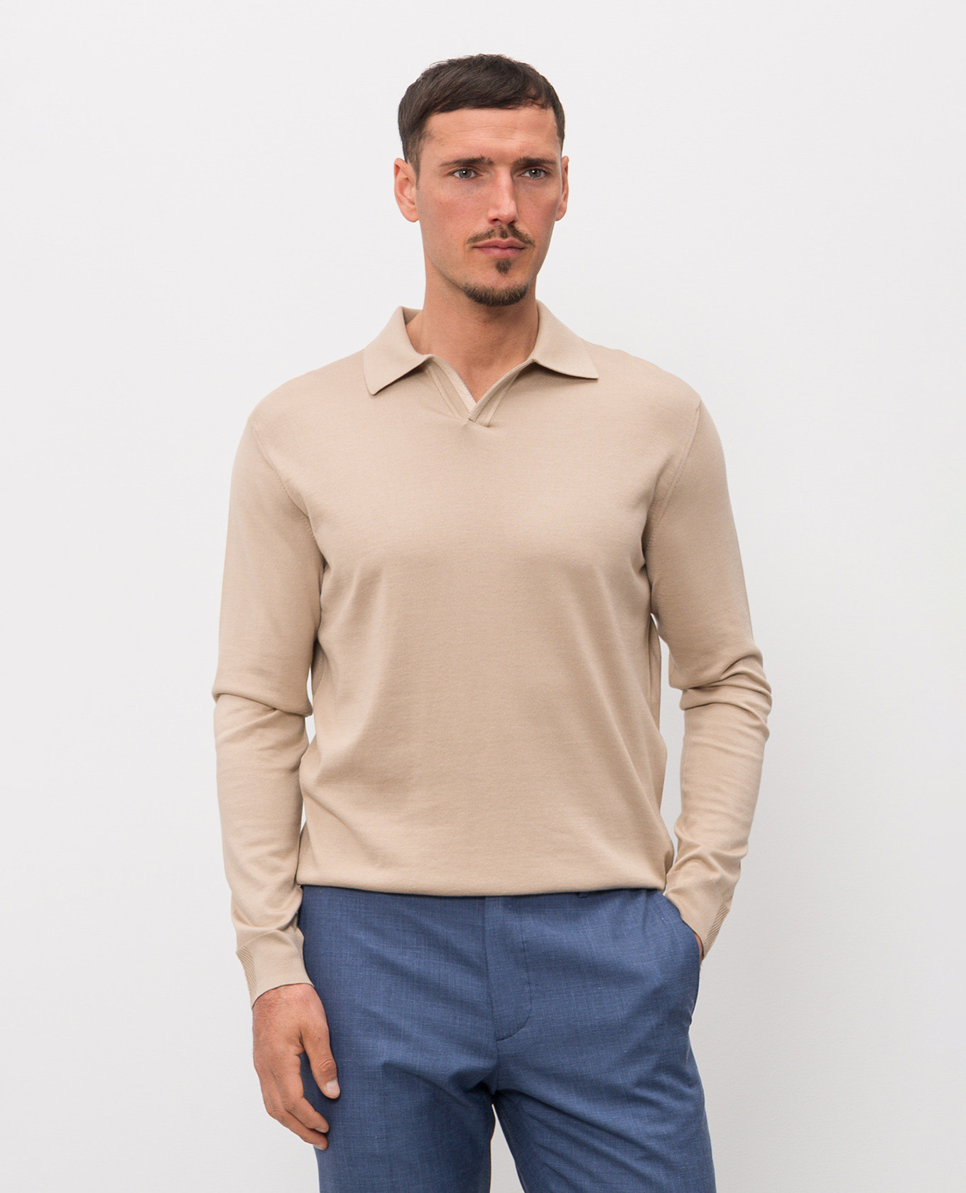 Beige long-sleeved polo shirt with silk Stefano Ricci
Beige long-sleeved polo shirt with silk Stefano Ricci
