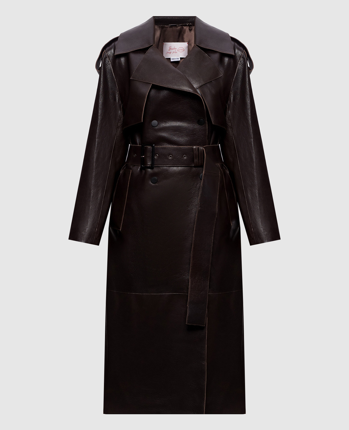 Brown leather trench coat Babe Pay Pls
Brown leather trench coat Babe Pay Pls