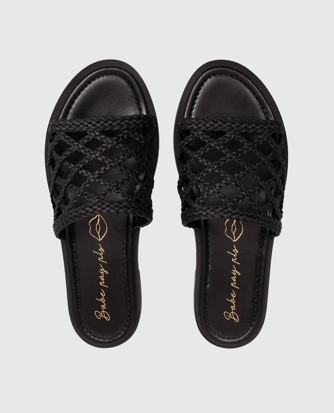 Black leather flip-flops with weaving Babe Pay Pls
Black leather flip-flops with weaving Babe Pay Pls