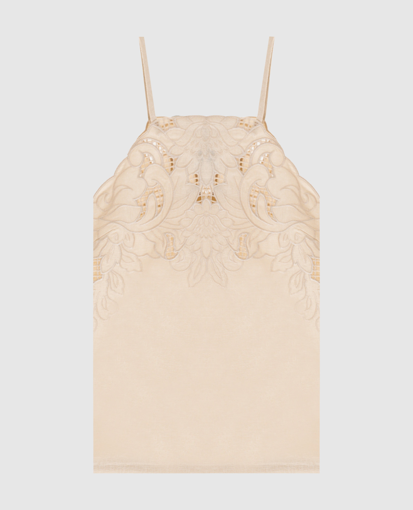Beige linen top with richelieu embroidery Twinset
Beige linen top with richelieu embroidery Twinset