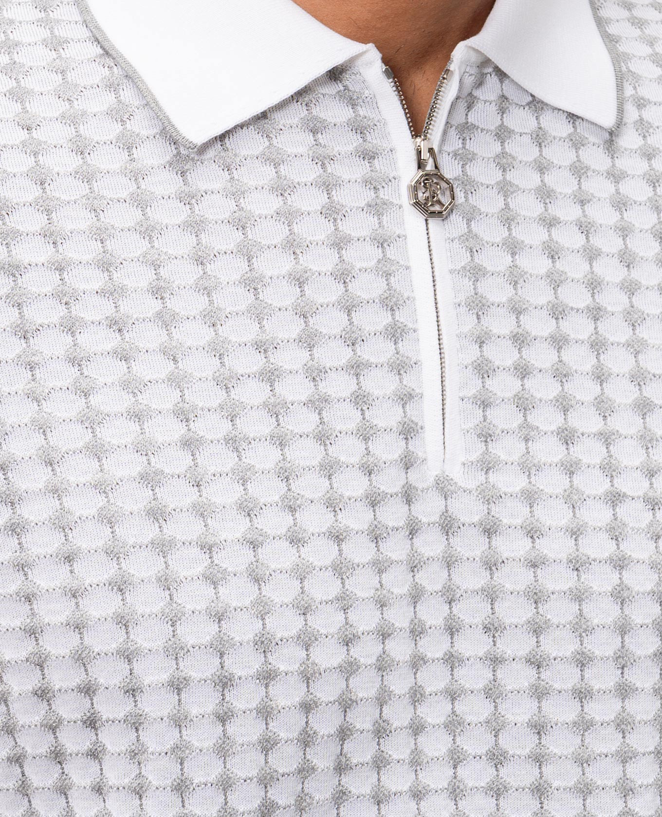 White polo shirt with patterned silk Stefano Ricci
White polo shirt with patterned silk Stefano Ricci